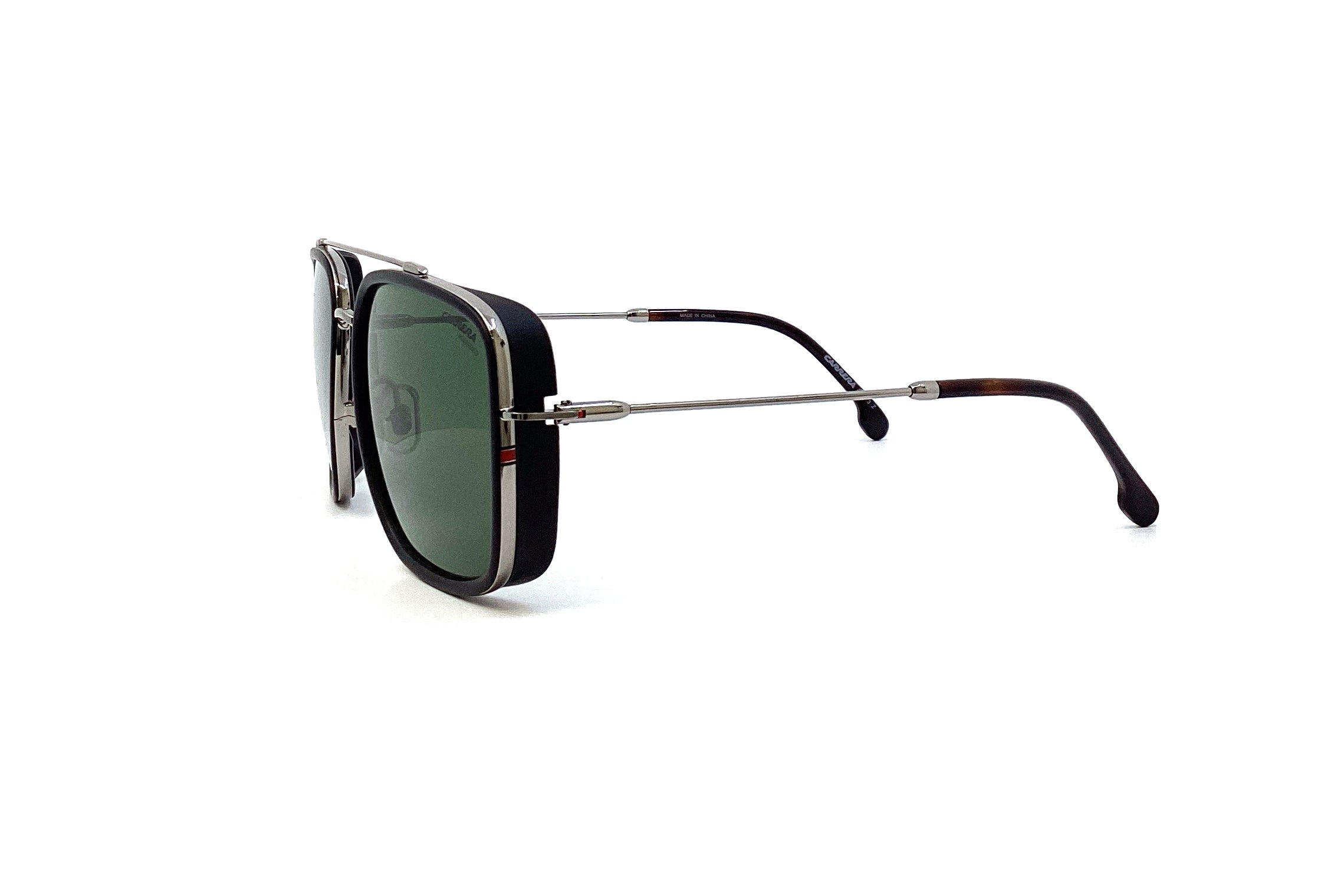 Carrera 207/S Sunglasses - Polarized UV Protection for Men & Women - Stylish Black Aviator Sunglasses for Driving, Running, and Outdoor Activities