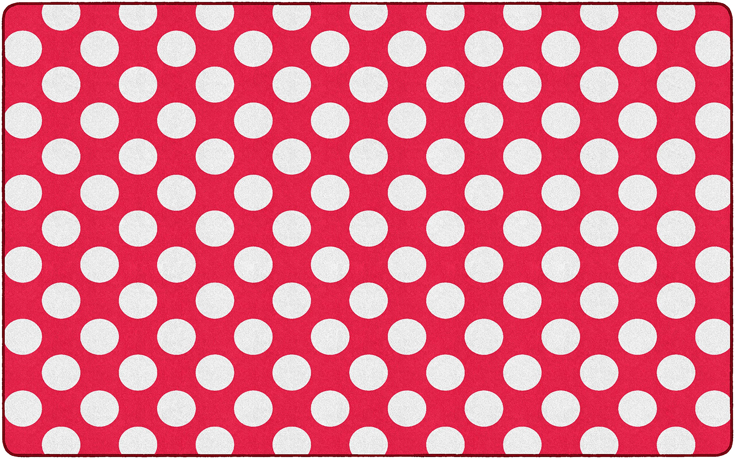 Flagship Carpets Schoolgirl Style Cherry Soda Polka Dot Area Rug - 7'6