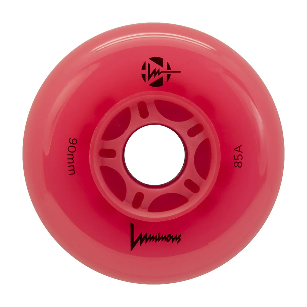 Glow in the Dark 90mm Inline Skate Wheels with LED Lights - Perfect for Night Skating, Roller Disco & Outdoor Fun