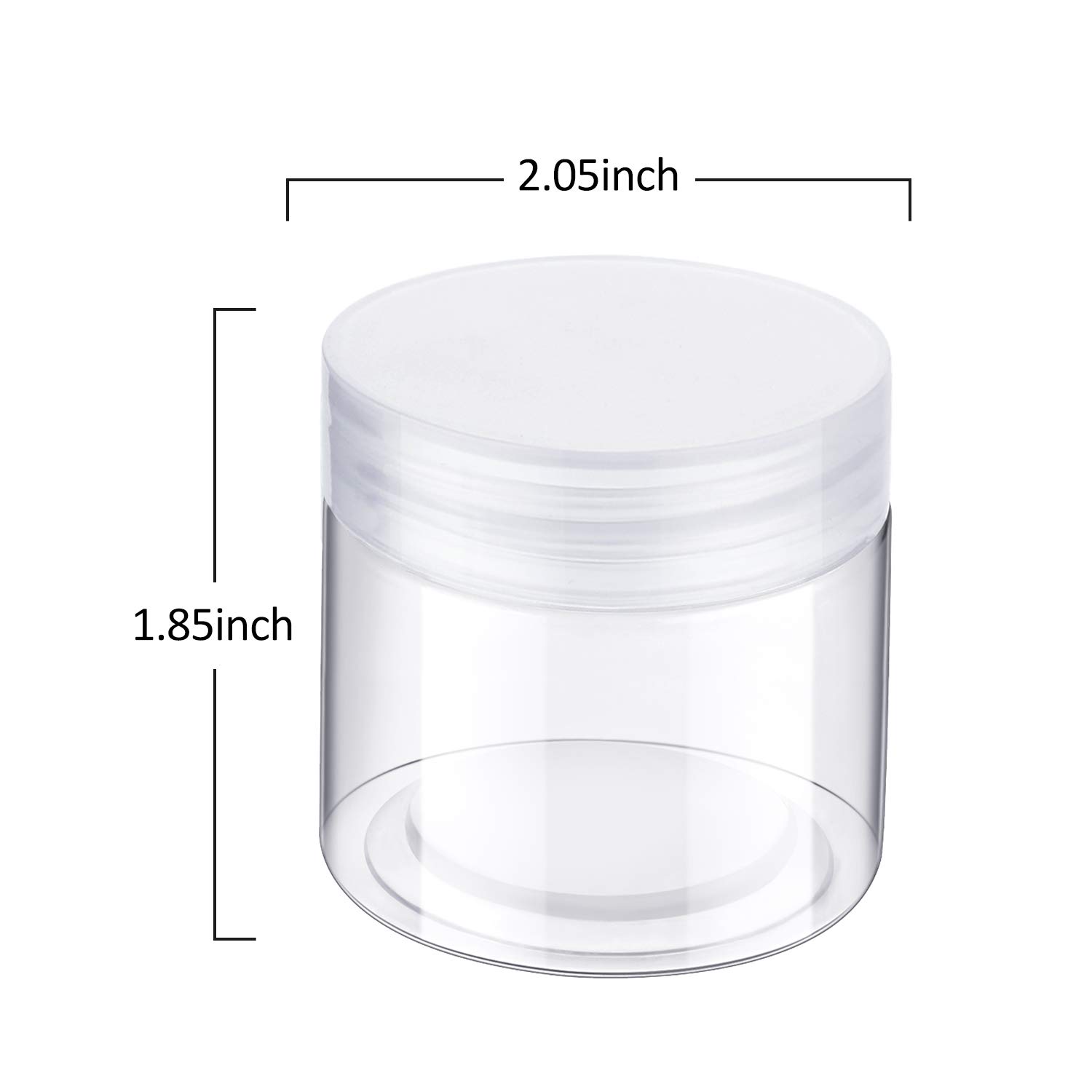 SATINIOR 24-Piece Clear Plastic Jars with Lids - 3 oz Round Wide-Mouth Storage Containers for Cosmetics, Creams, Lotions, DIY Crafts & Food (Transparent) - Perfect for Home Organization, Travel & Small Item Storage
