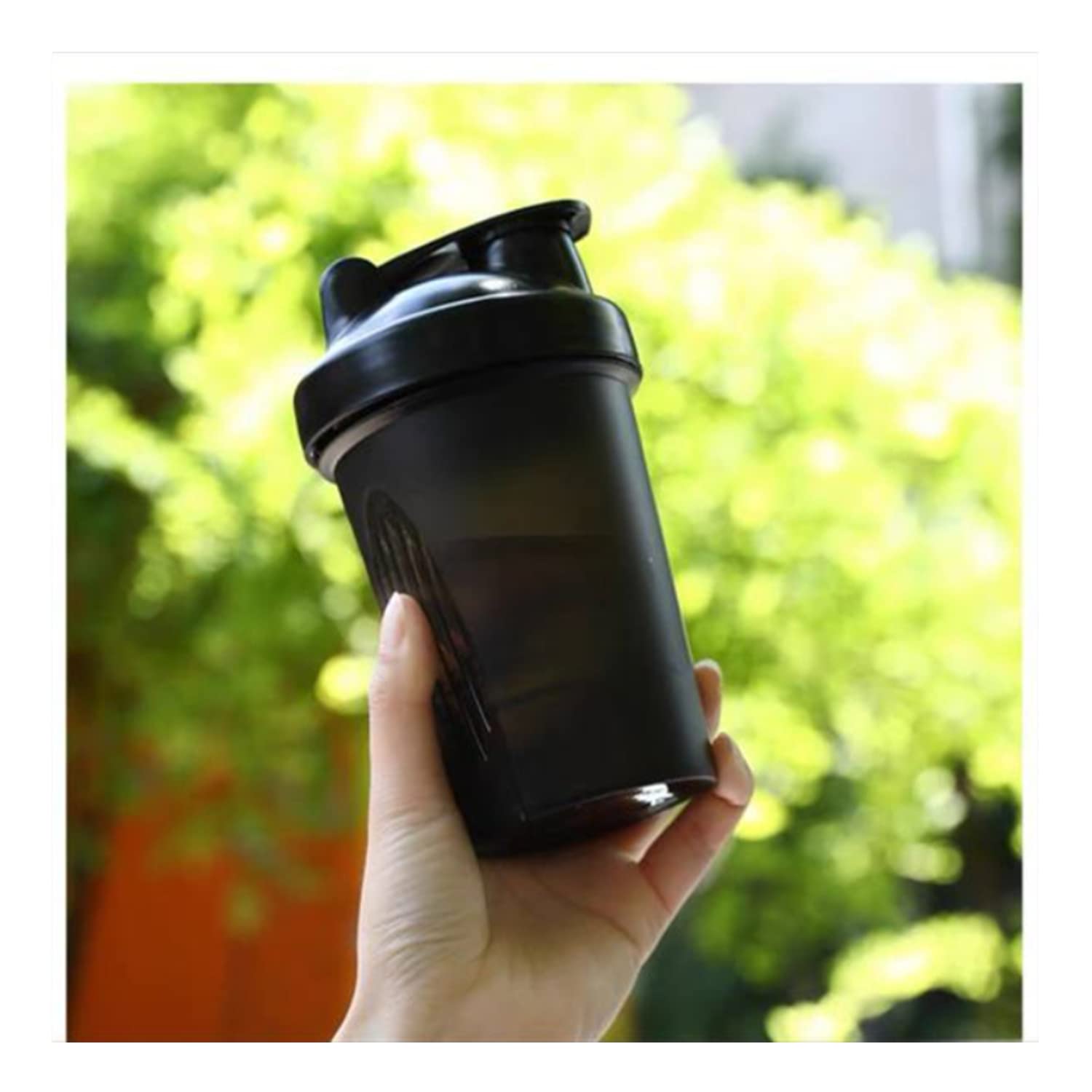 Cekaso 16OZ BPA-Free Protein Shaker Bottle with Whisk Ball - Premium Workout Shaker Cup for Gym, Pre-Workout & Post-Workout Drinks - Leak-Proof Loop Top Design - Ideal for Protein Powder, Smoothies & Meal Replacement (400ML, Black)