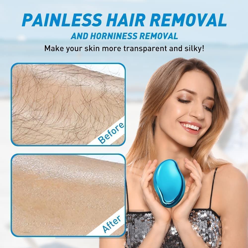 PP Enterprises Crystal Hair Remover for Women & Men - Upgraded Nano-Crystalline Technology, Reusable Painless Hair Removal Stone - Perfect for Smooth Legs, Arms & Bikini Line at Home or Travel - Better Than Veet Hair Removal Creams