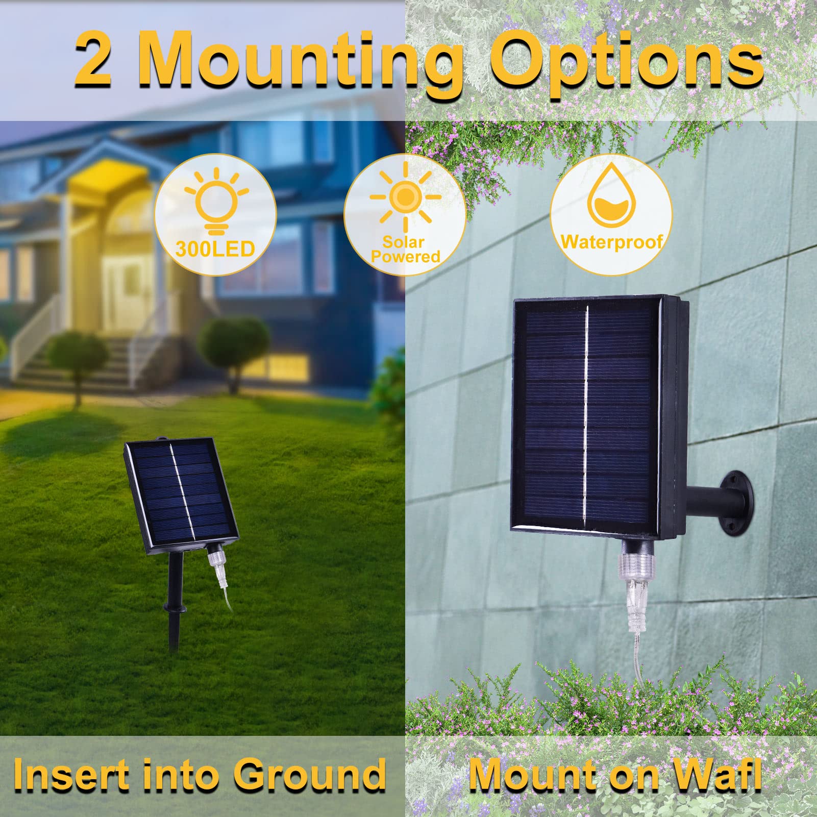 300LED Solar Fairy Lights - Waterproof Outdoor/Indoor String Lights with 8 Modes for Garden, Patio & Christmas Decor