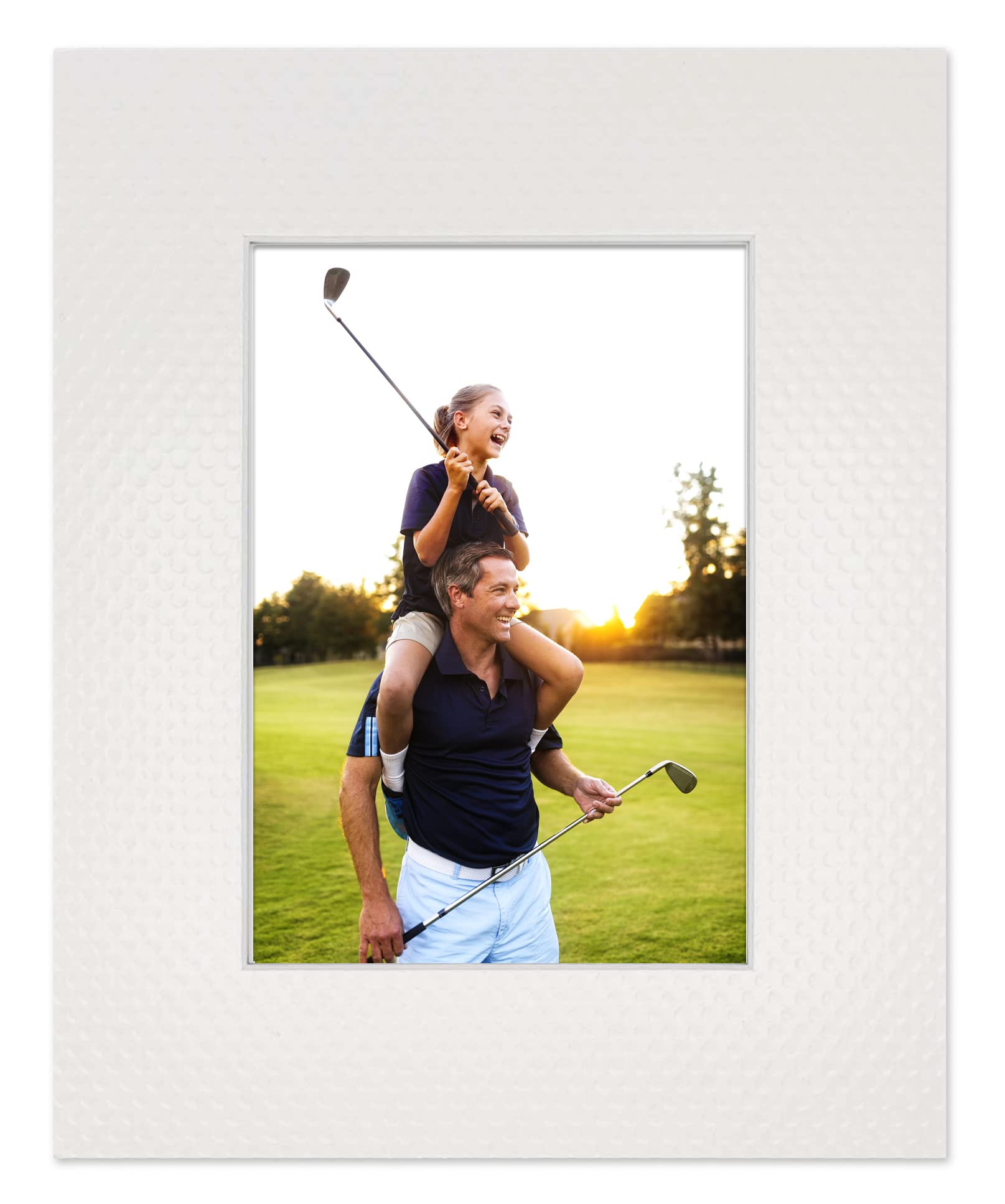 22x30 Acid-Free Bevel Cut Matboard for 17x27 Photos - 4-Ply Golf Ball Texture Precut Mat with Backing Board & Self-Seal Crystal Clear Photo Bag - Perfect for Picture Framing, Art Displays, and Professional Photography Presentations