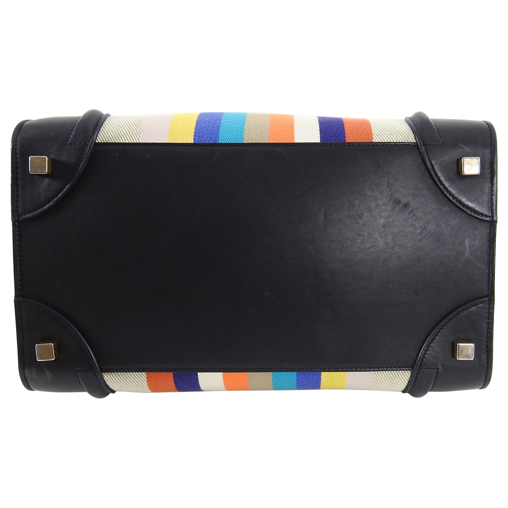 Celine Luggage Mini Tote Bag - Striped Canvas & Leather Crossbody Purse for Women | Perfect for Work, Travel & Everyday Use