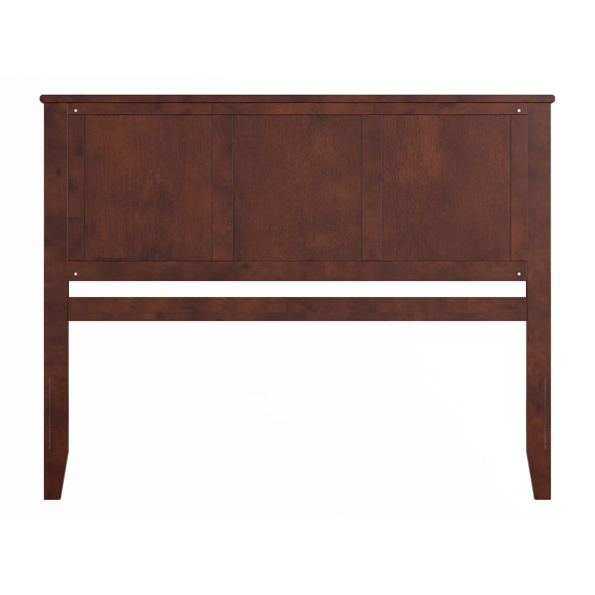 AFI Madison Queen Solid Wood Panel Headboard with USB Charging Ports - Walnut Finish - Modern Bedroom Furniture for Home Decor & Space Saving Design