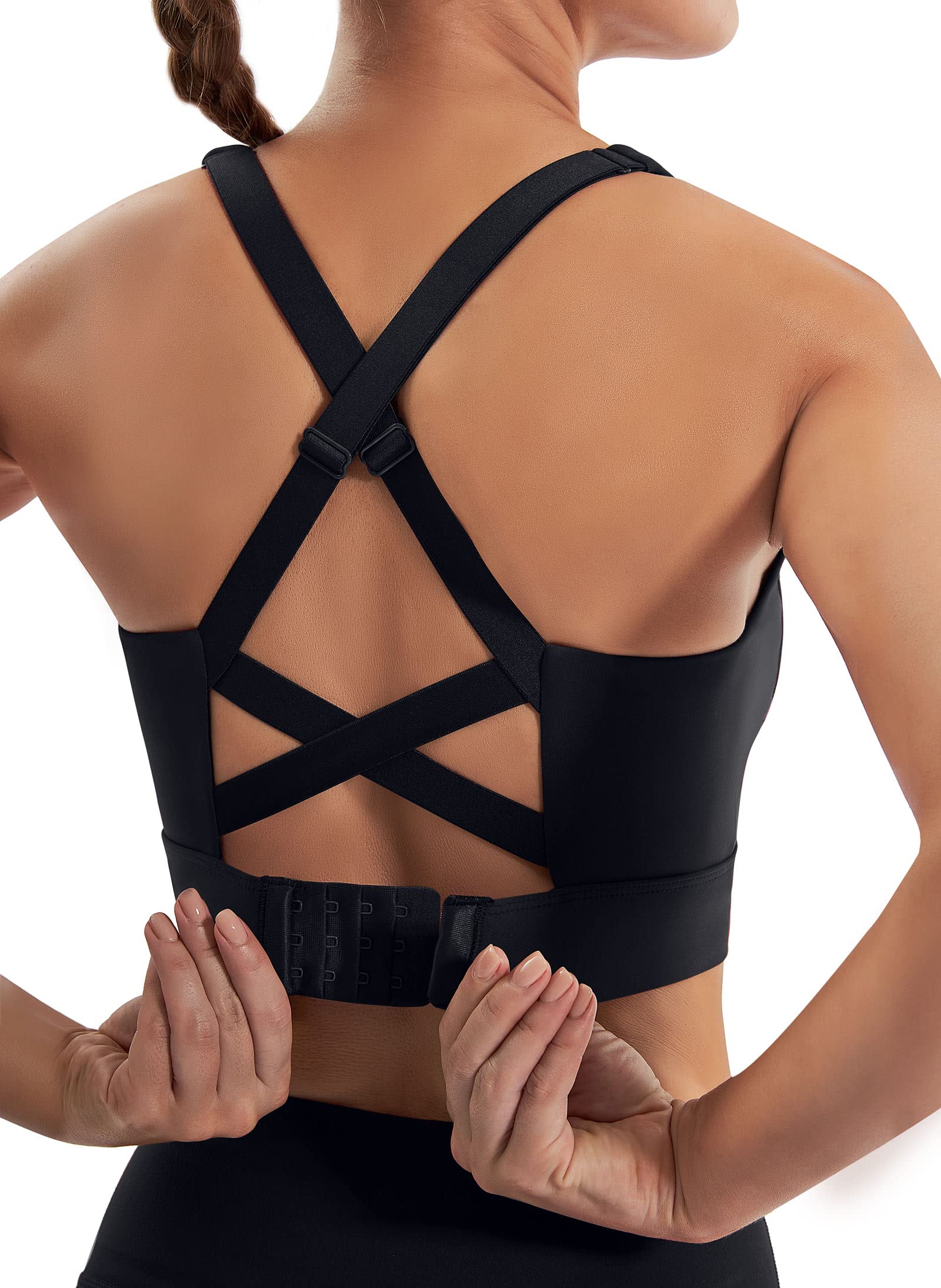 Ewedoos High Impact Sports Bras for Women - Adjustable Support, Push Up, Workout & Running Bra - Perfect for Gym, Yoga, and High Intensity Training