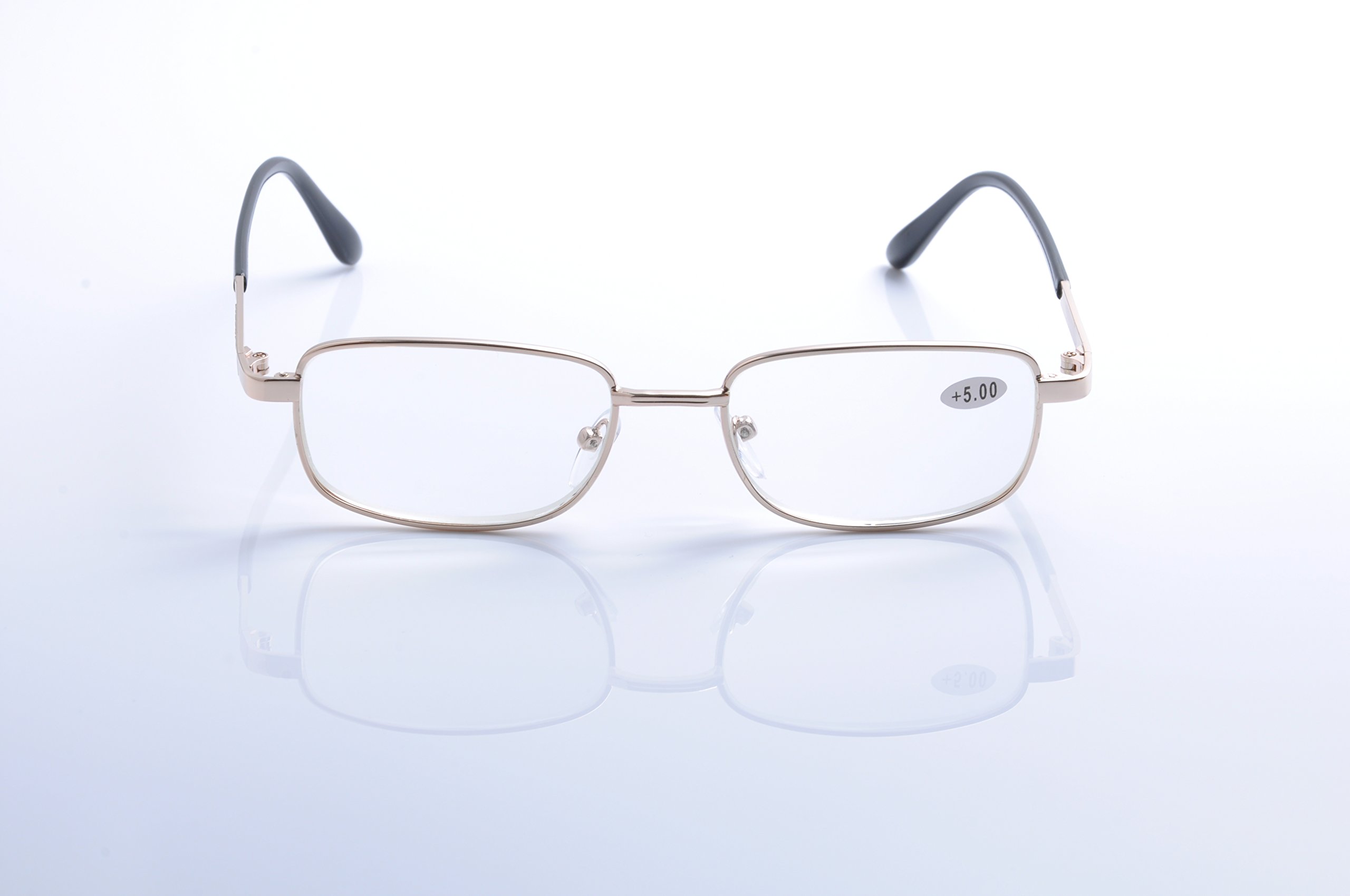 Premium Metal Full Rim Reading Glasses for Men & Women - Lightweight Comfortable Eyewear for Reading, Office Work, and Computer Use