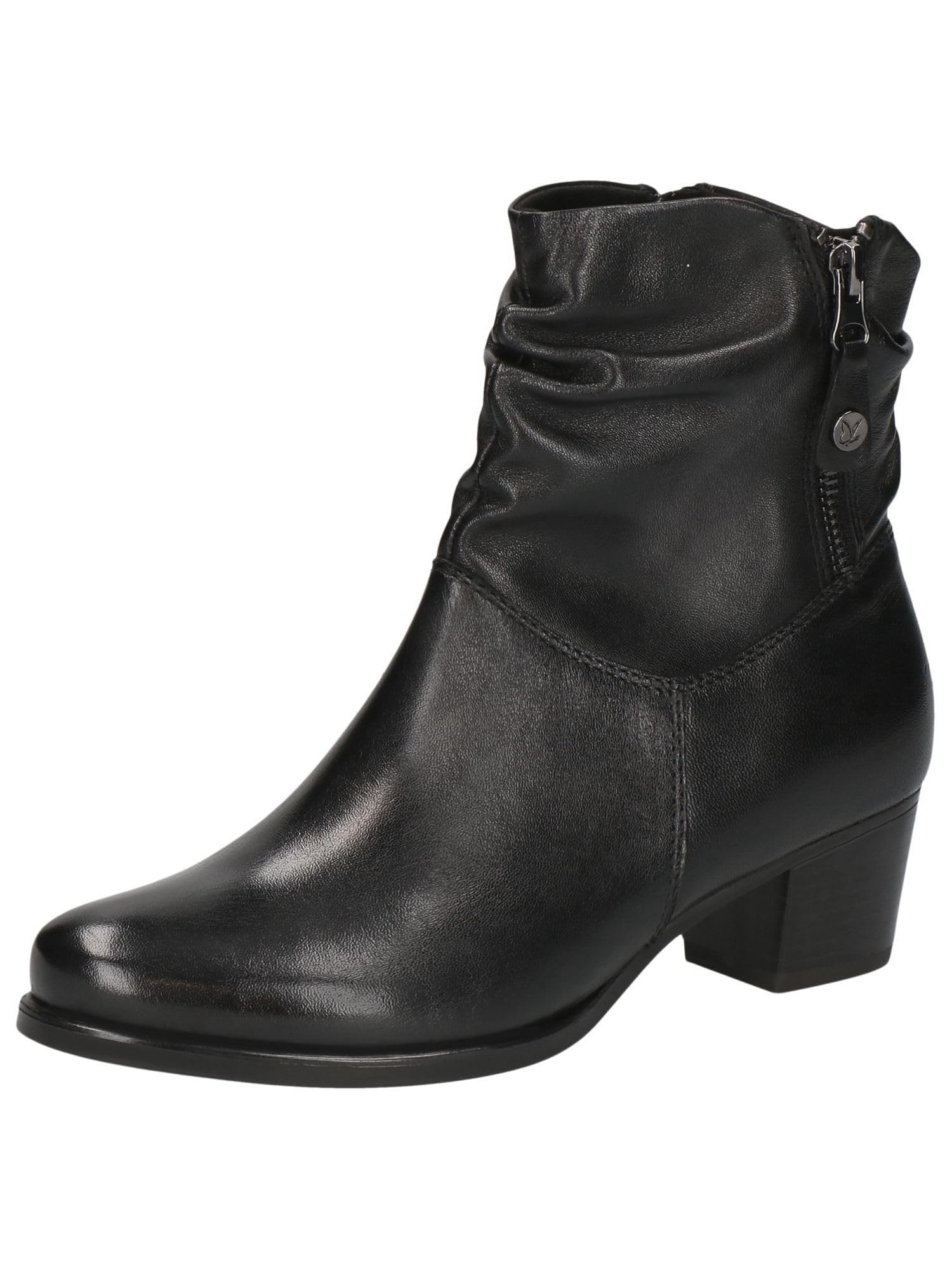 Caprice Women's Twin Zip Chelsea Boots - Black Leather Ankle Boots for Fall & Winter | Fashionable & Comfortable for Work, Casual & Outdoor Wear