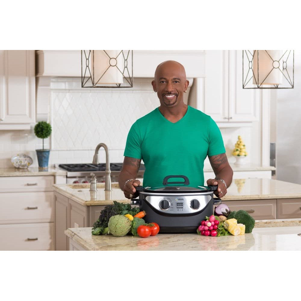 Montel Pro Plus 6-in-1 Multi Cooker | Electric Pressure Cooker, Slow Cooker, Rice Cooker, Steamer, Sauté Pan & Warmer | Perfect for Meal Prep, Family Dinners & Healthy Cooking (Model MWMC01)