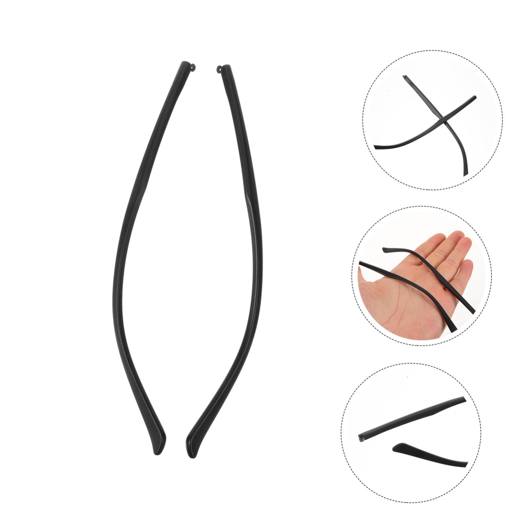 KOMBIUDA 1 Pair TR90 Glasses Replacement Temple Arms & End Tips - Durable Eyeglass Frame Parts for Men & Women - Perfect for Repairing Broken Glasses at Home or Office