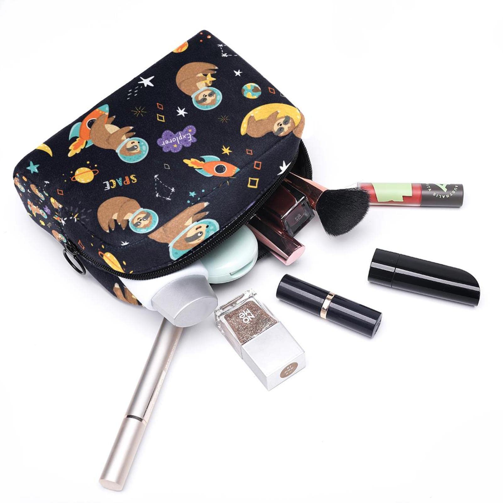 Sloth Cosmonaut Travel Toiletry Bag - Portable Cosmetic Organizer for Makeup & Toiletries | Perfect for Travel, Gym & Daily Use