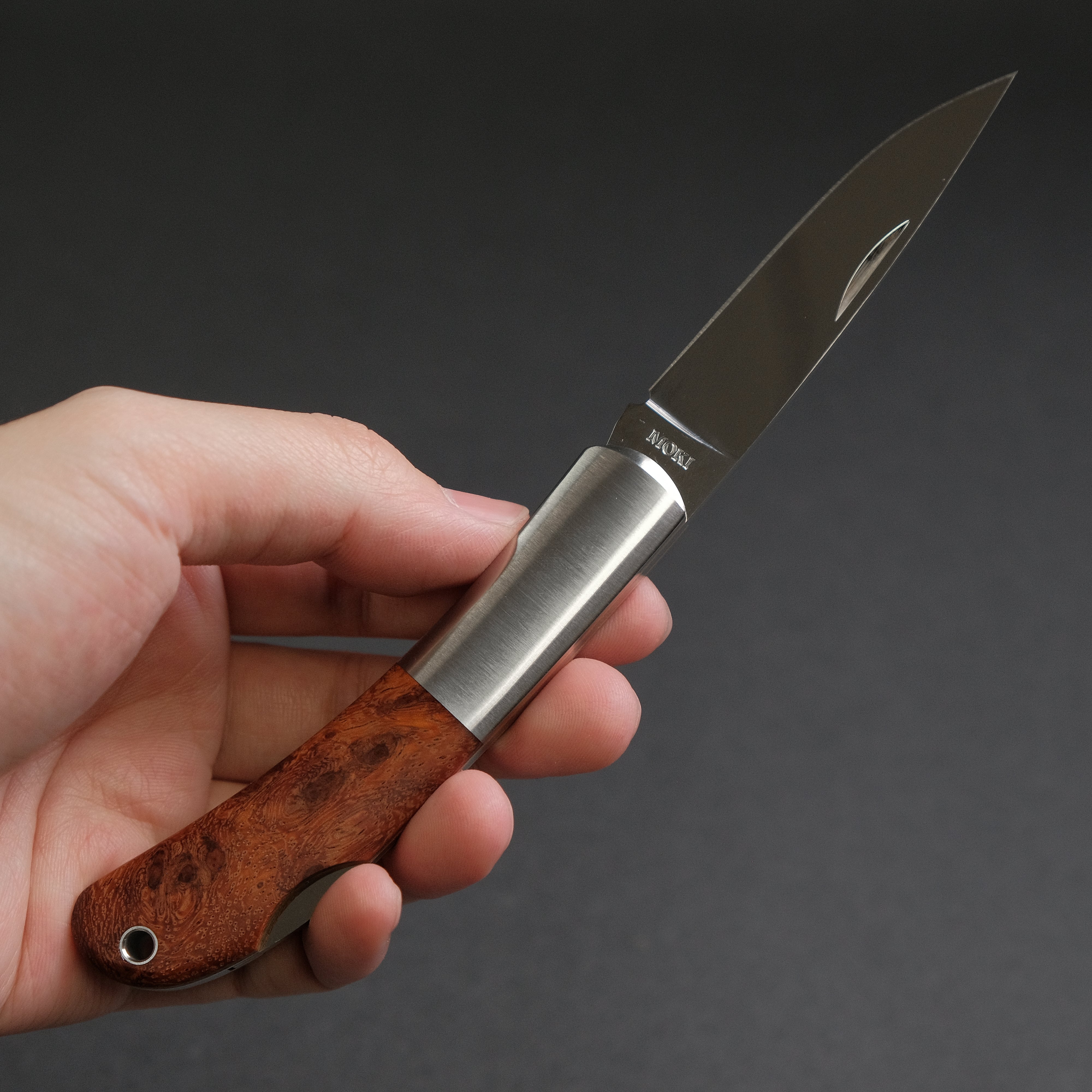 MOKI Priant Folding Pocket Knife with Quince Wood Handle - Compact EDC Knife for Camping, Hiking & Outdoor Adventures