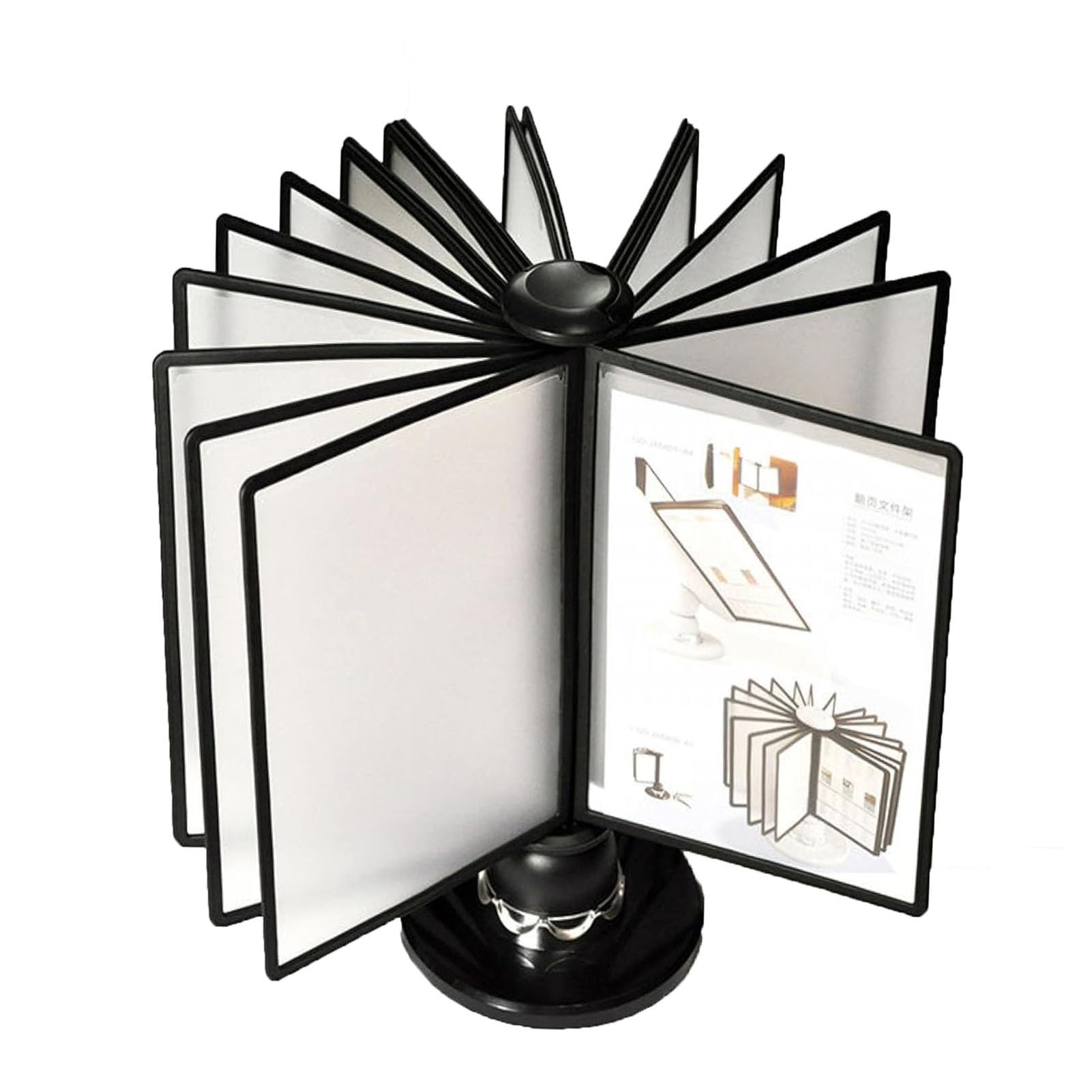 Rotatable Desktop Document Holder - 20 Double-Sided Panels A4 File Organizer with 360° Rotation | Office & Warehouse Storage Solution for Posters, Files & Documents | Perfect for Presentations, Retail Displays & Document Management