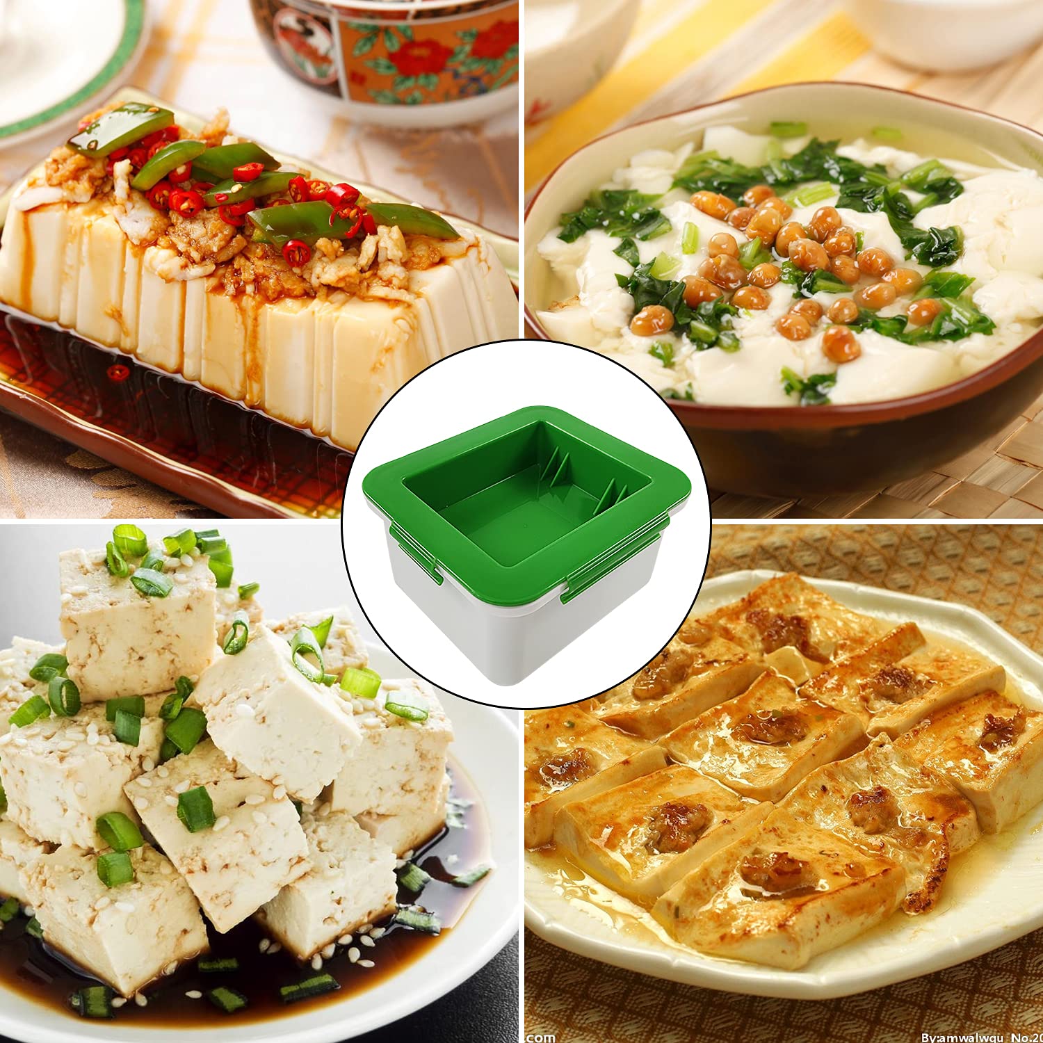 Premium 3-Layer Tofu Press with Water Collecting Tray - DIY Homemade Tofu Maker for Removing Excess Water - Includes Middle Strainer & Top Lid - Easy to Clean & Use - Perfect for Vegan Cooking, Meal Prep & Asian Cuisine