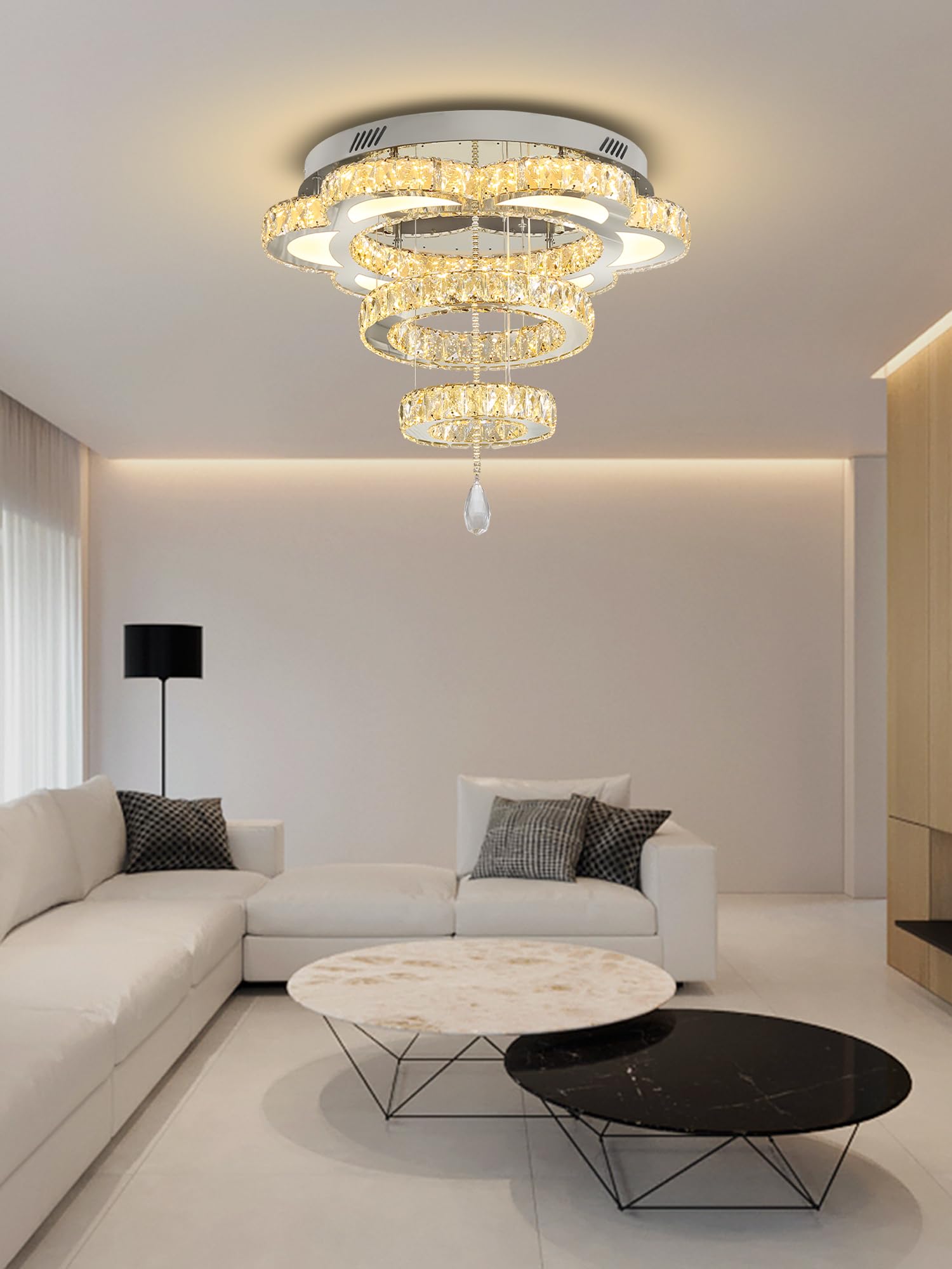 Modern Round Crystal Chandelier - 24