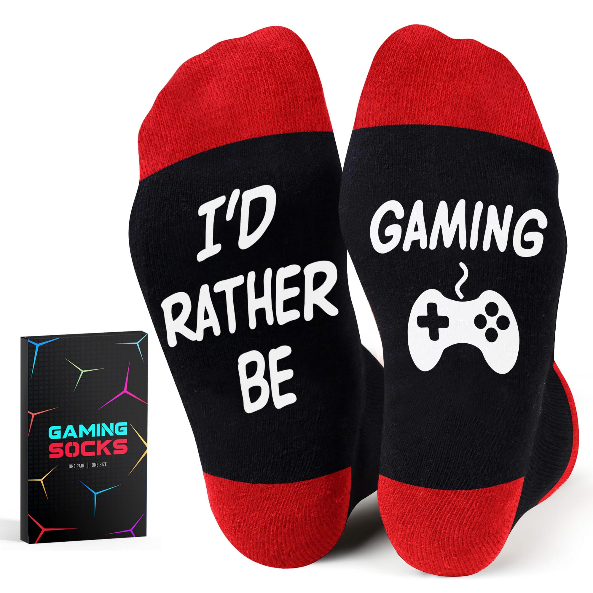 Gaming Socks for Men & Boys - Cool Gamer Gifts for Boyfriend, Son - Funny Novelty Socks - Perfect Stocking Stuffers & Gaming Accessories - Ideal for Esports, LAN Parties & Casual Gaming