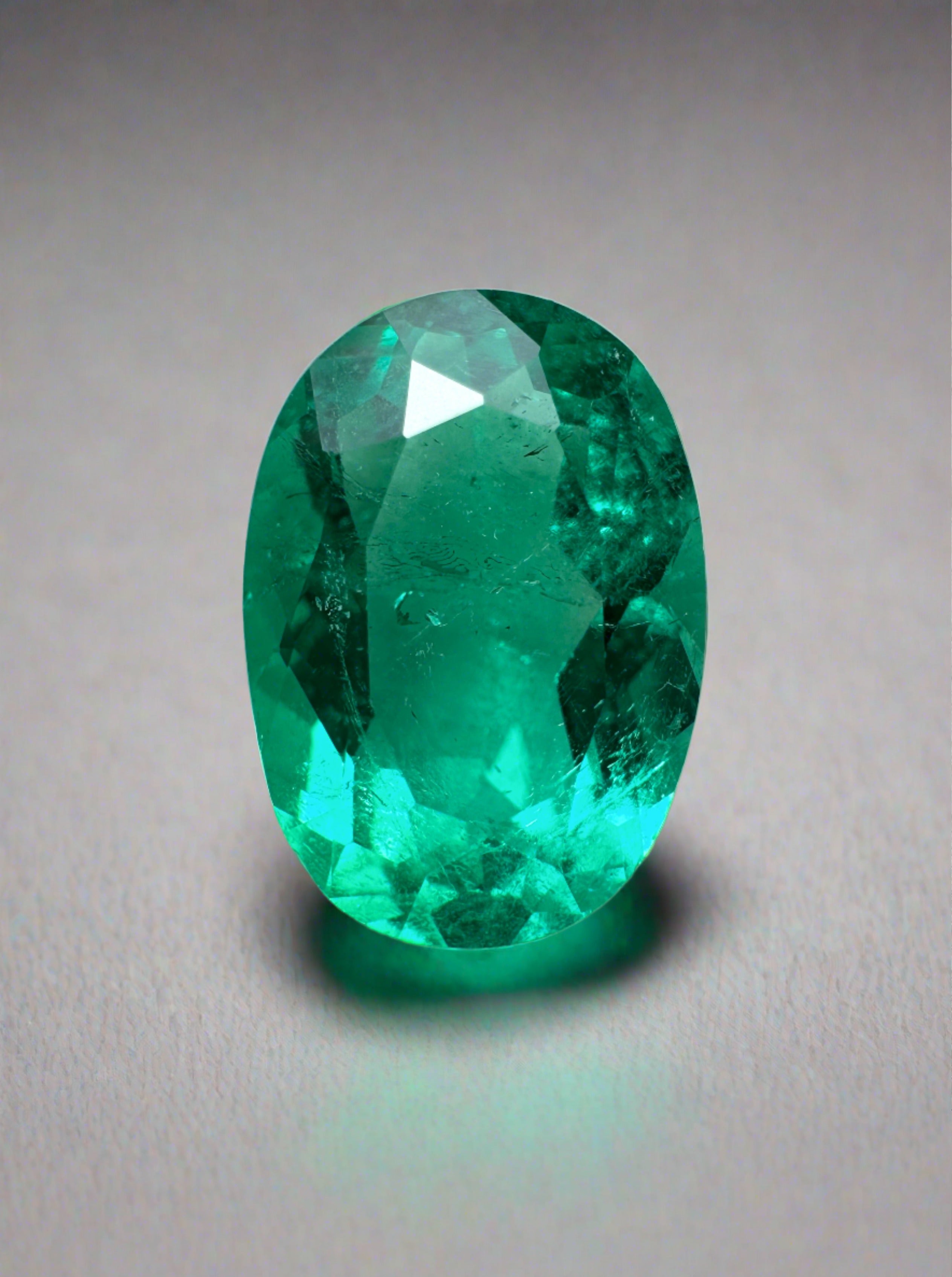 2.40 Carat Natural Colombian Emerald Gemstone - 11x8mm Oval Cut VVS Clarity Loose Green Emerald for Jewelry Making, Engagement Rings & Fine Collections