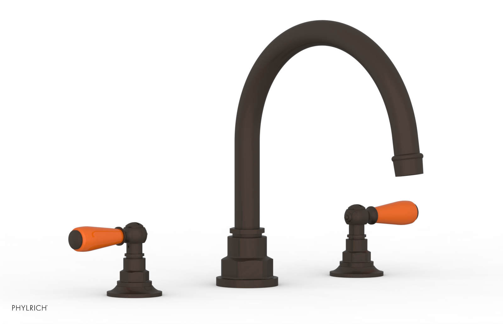 Jamestown Deck Tub Set with Lever Handles & Orange Accents - 165