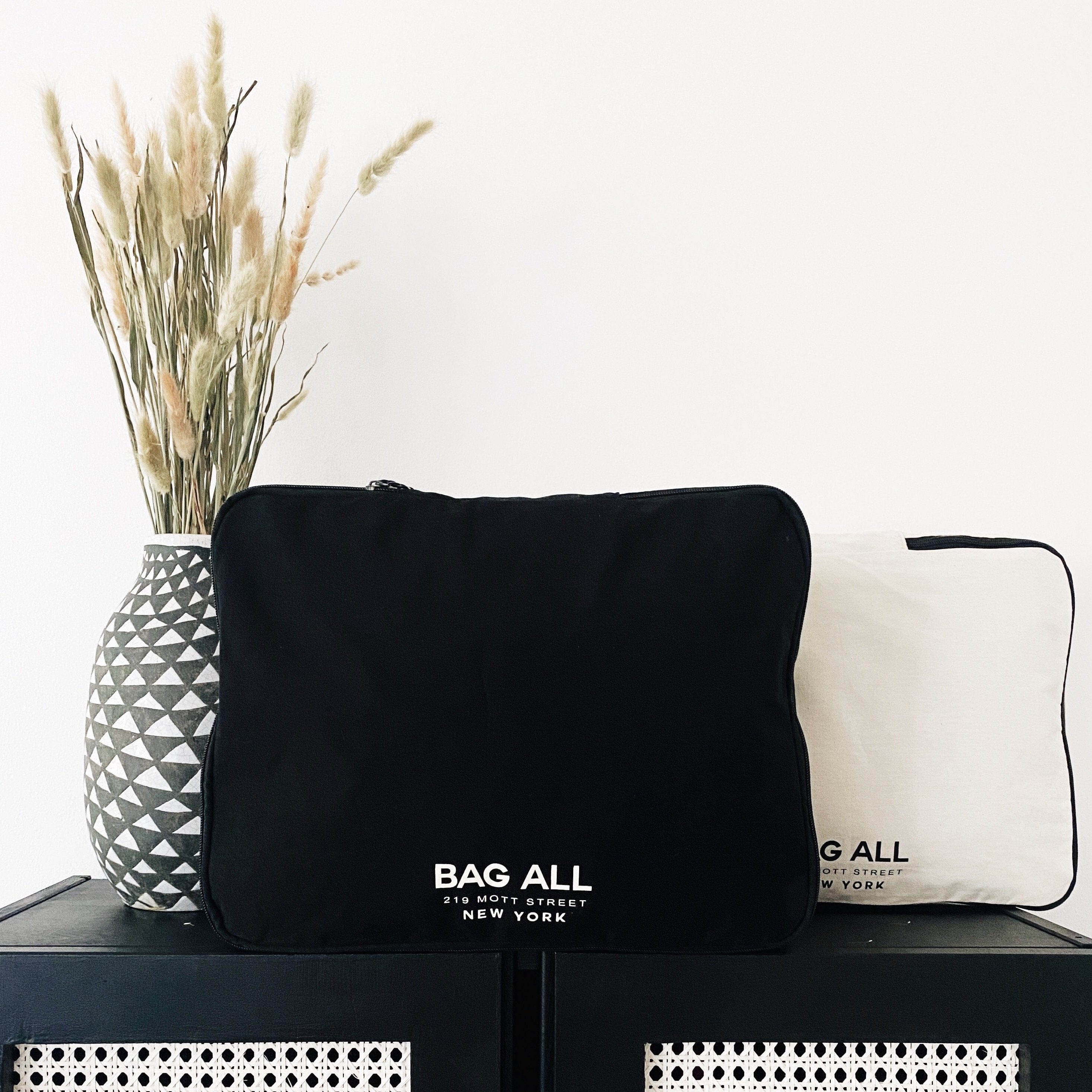 Large Packing Cube for Travel - Double Sided Black Organizer | Perfect for Suitcases, Backpacks & Closet Storage