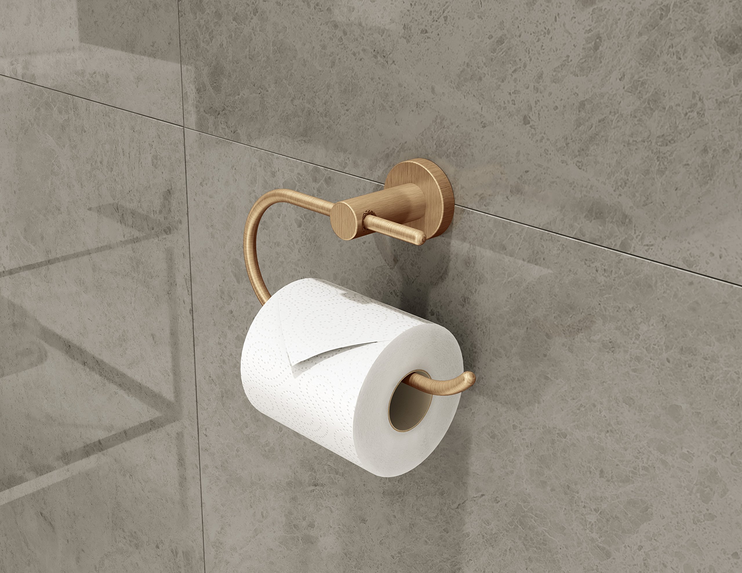 Symmons 353TP-BBZ Brushed Bronze Wall-Mounted Toilet Paper Holder - Durable Bathroom Tissue Dispenser for Home, Hotel & Restrooms