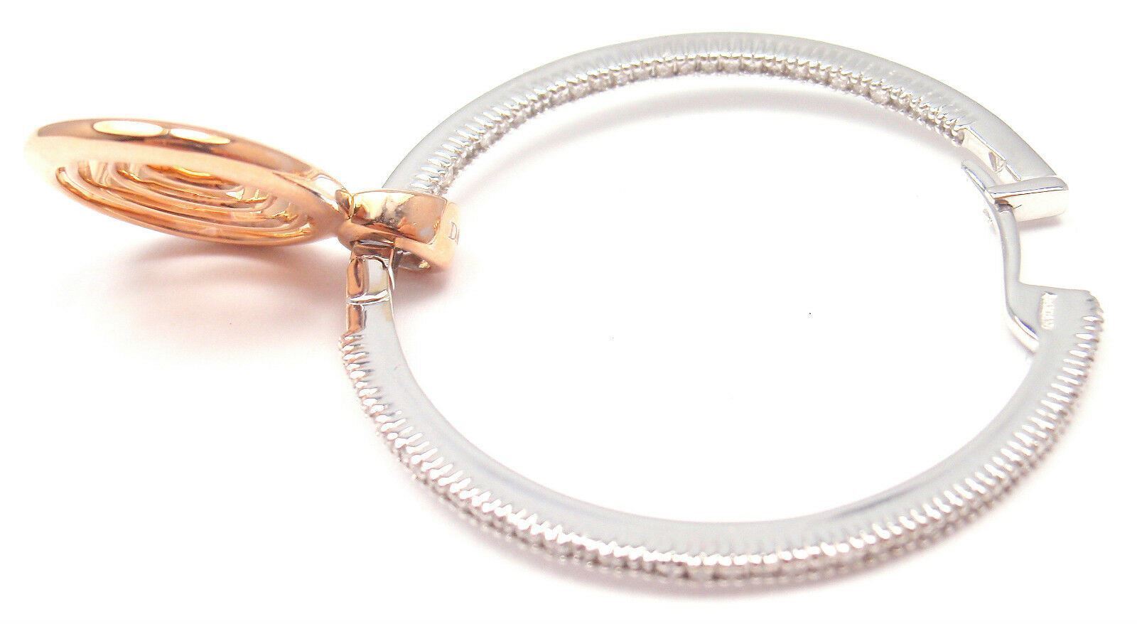 Authentic Damiani 18k Rose Gold & White Gold Diamond Hoop Earrings for Women - Luxury Italian Jewelry for Weddings, Parties & Special Occasions