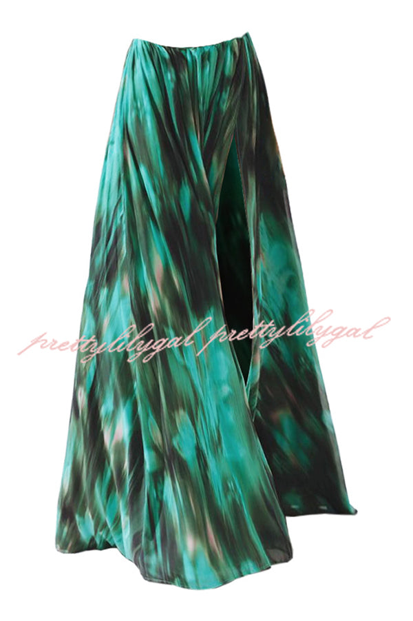 Unique Printed High Slit Beach Maxi Dress for Women - Boho Floral Summer Vacation Dress for Pool Party, Seaside Getaway & Tropical Holiday