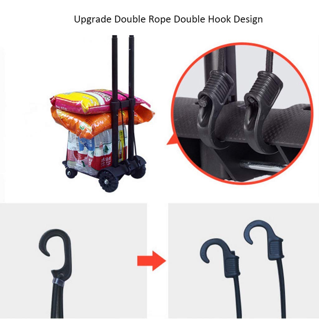 Foldable Collapsible Wagon Cart - 4 Wheel Portable Shopping Trolley with Aluminum Alloy Frame (25-97cm) - Perfect for Grocery Shopping, Beach Trips, Camping & Home Use