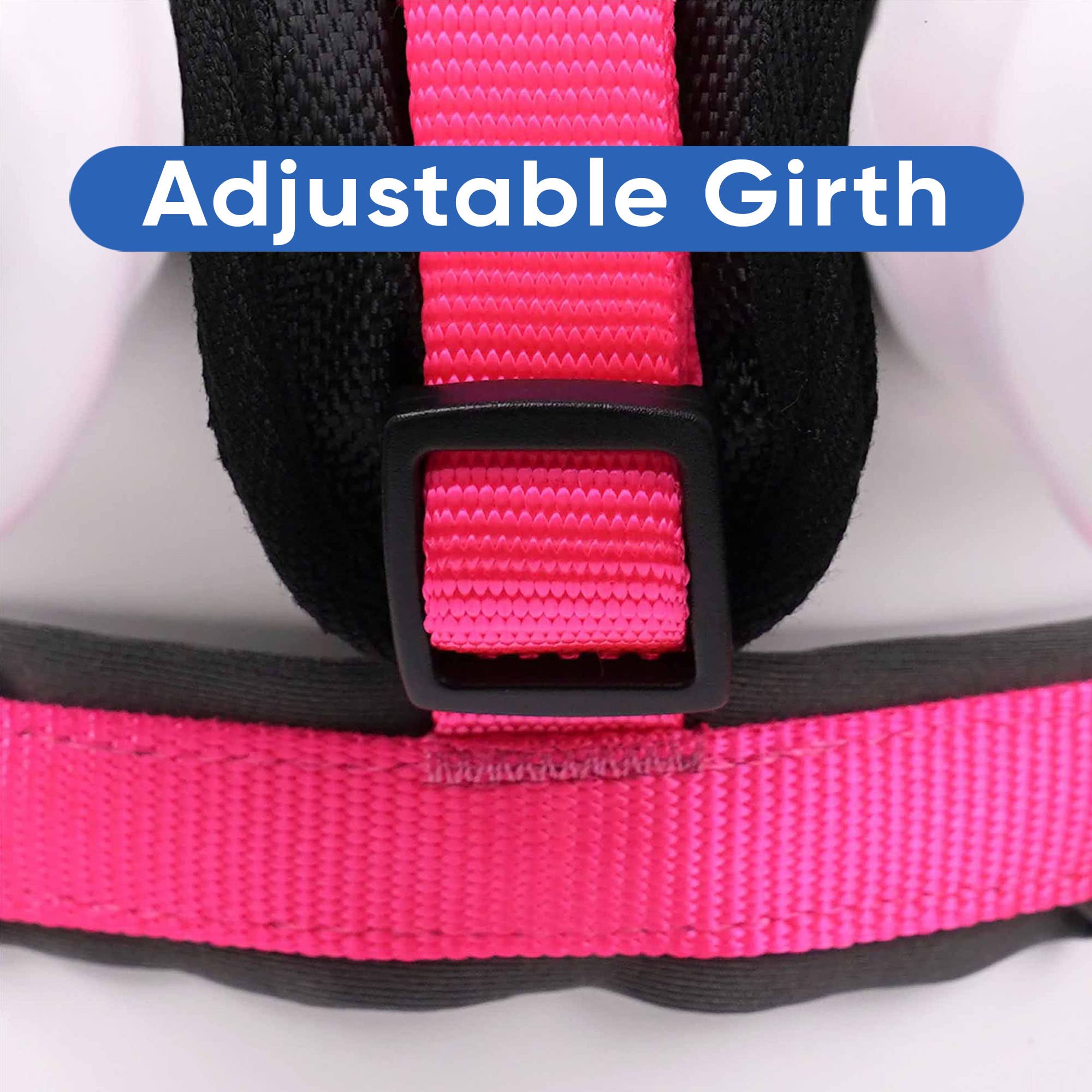 Pawtitas Reflective Padded Dog Harness - Comfortable & Adjustable Pet Vest for Walking, Running & Night Safety - Medium Size Pink Dog Harness for Small to Medium Dogs - Perfect for Outdoor Adventures & Daily Walks
