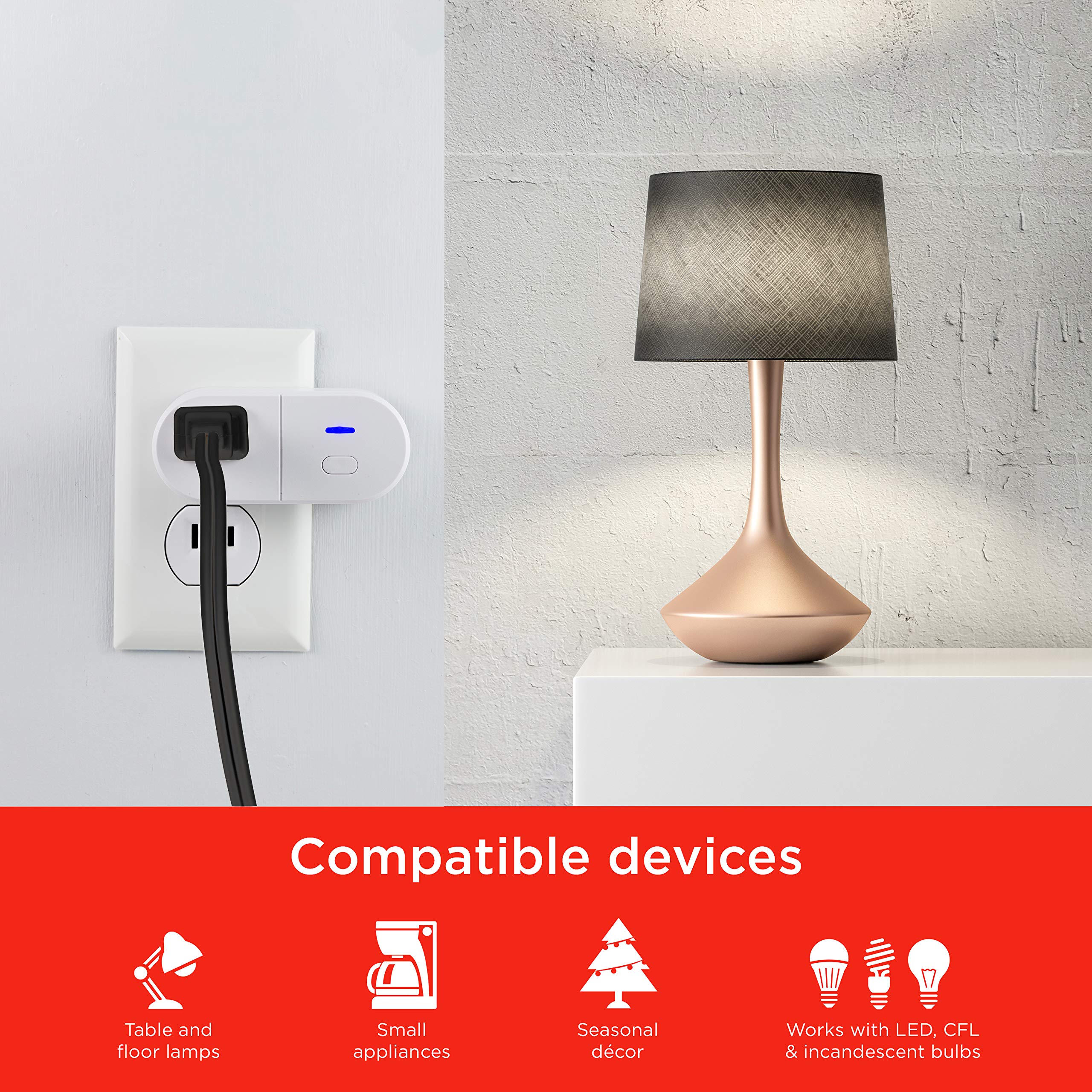 UltraPro Smart Plug WiFi Outlet 2 Pack - Works with Alexa, Google Home & Echo - No Hub Required - App Controlled - ETL Certified - Smart Home Automation for Lights, Fans & Appliances - Perfect for Home, Office & Vacation Use