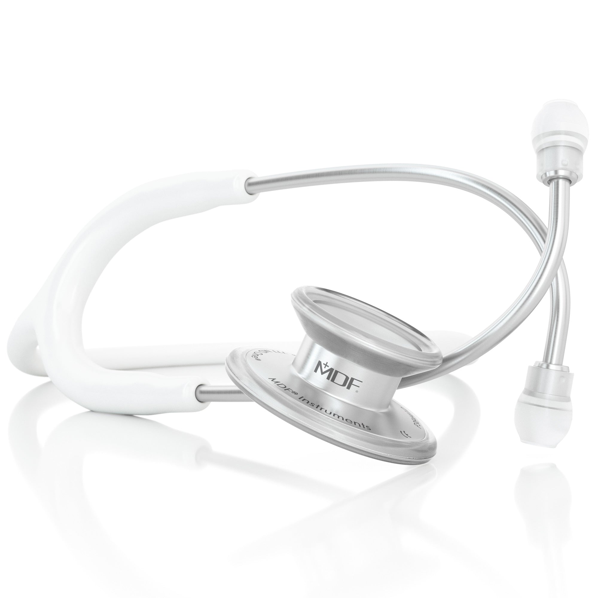 MD One® Adult Stethoscope - Professional Medical Stethoscope for Doctors & Nurses - High-Quality White Stethoscope for Accurate Diagnosis & Patient Care - Ideal for Hospitals, Clinics & Home Health Use