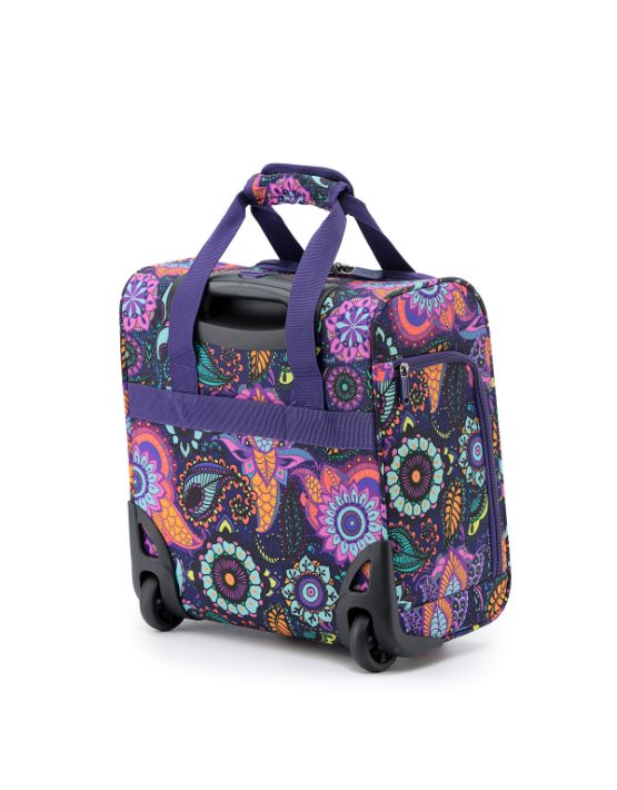 Tosca AIR5055 Underseat Trolley Case - Lightweight Carry-On Luggage with Paisley Design for Air Travel & Weekend Getaways