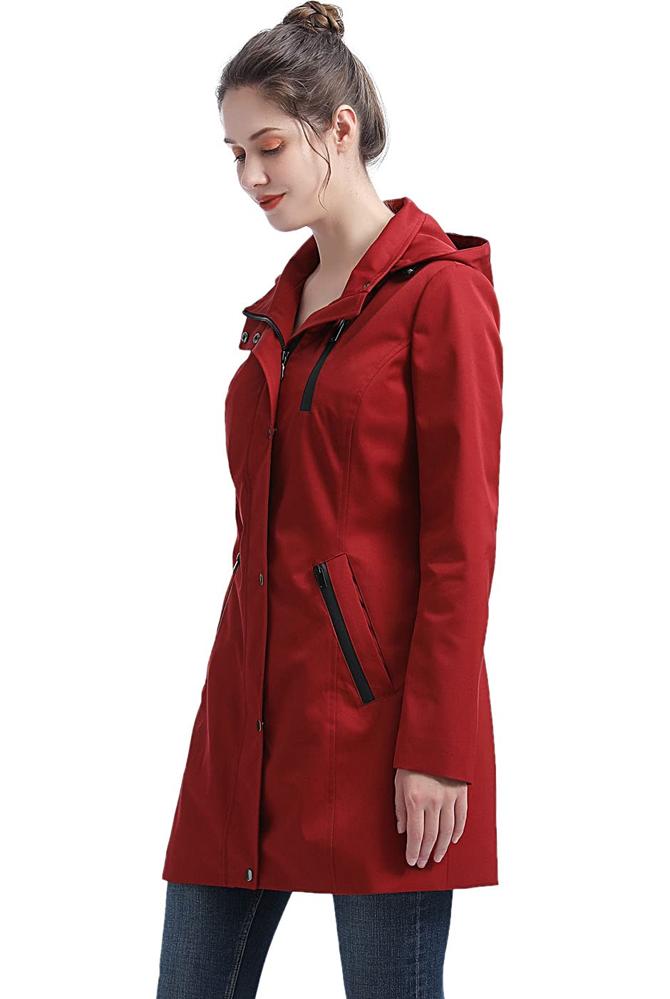 BGSD Women's Easton Waterproof Hooded Anorak Rain Jacket - Lightweight Windbreaker for Outdoor Activities (Regular & Plus Size) | Perfect for Hiking, Camping & Rainy Day Commutes
