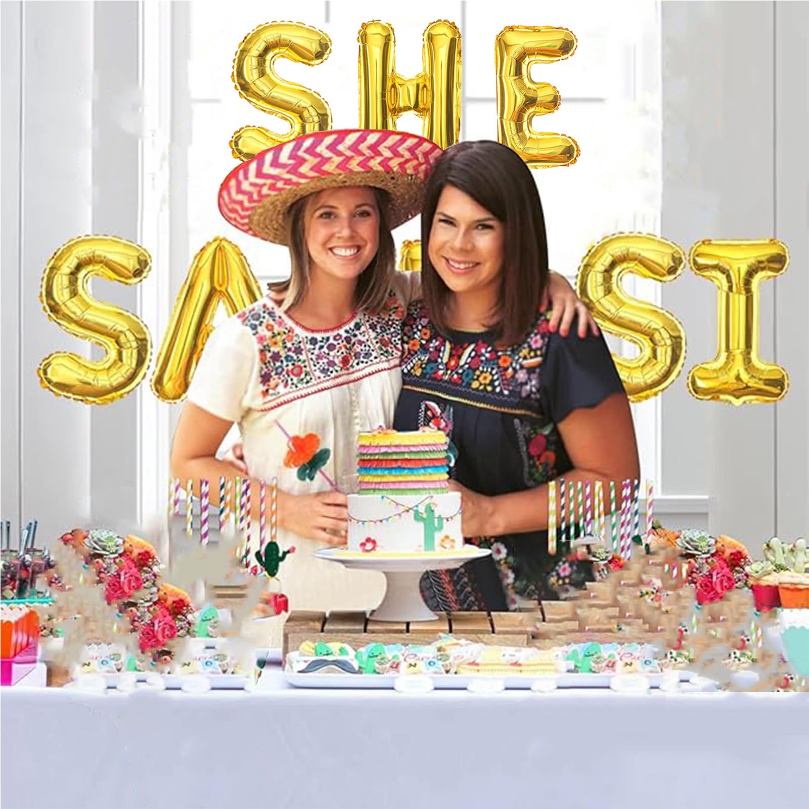 Gold She Said Si Balloons Banner - Mexican Fiesta Bachelorette Party Decorations for Engagement, Wedding & Bridal Shower | Perfect for Proposal Parties, Photo Backdrops & Celebration Decor