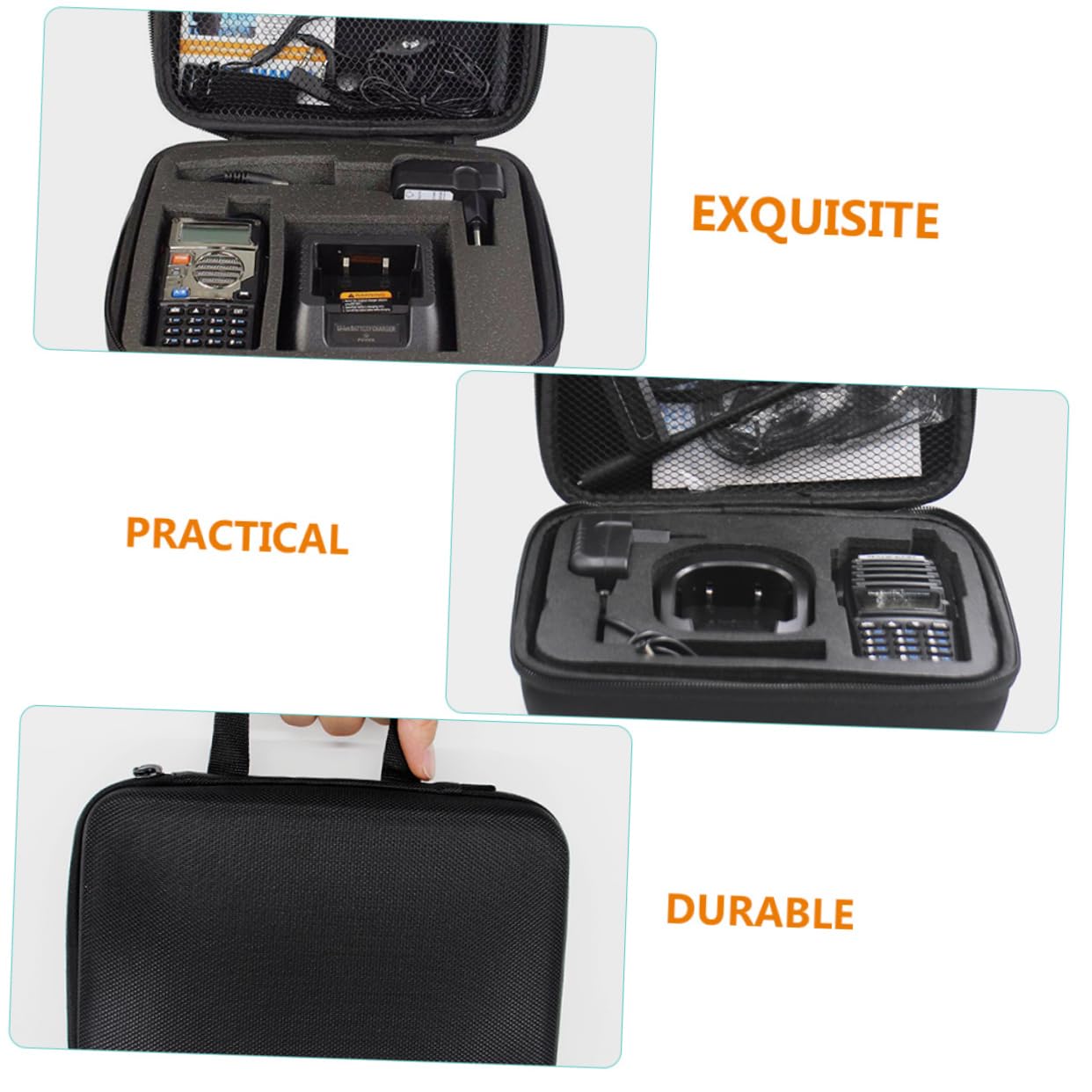 HOMSFOU Waterproof Outdoor Storage Chest for Walkie Talkies - Portable Handheld Radio Carrying Case with Handle - Perfect for Camping, Hiking, and Emergency Communication Storage