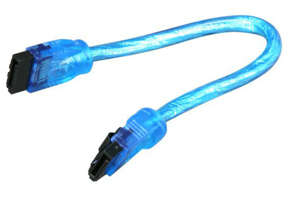 Premium SATA III 6Gbps Data Cable - 6 Inch UV Blue Straight to Straight Connector (OK6A3RUB11) for PC Builds, Gaming Rigs & Server Upgrades
