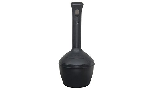 Justrite Cease-Fire Deco Black Polyethylene Cigarette Butt Receptacle - 12