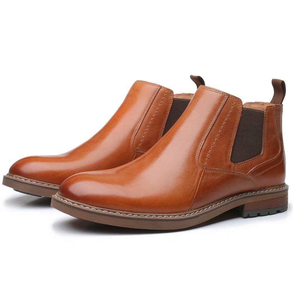 Arkbird Men's Genuine Leather Chelsea Ankle Boots - Oxford Style Dress Shoes for Casual & Formal Wear - Perfect for Office, Wedding & Night Out