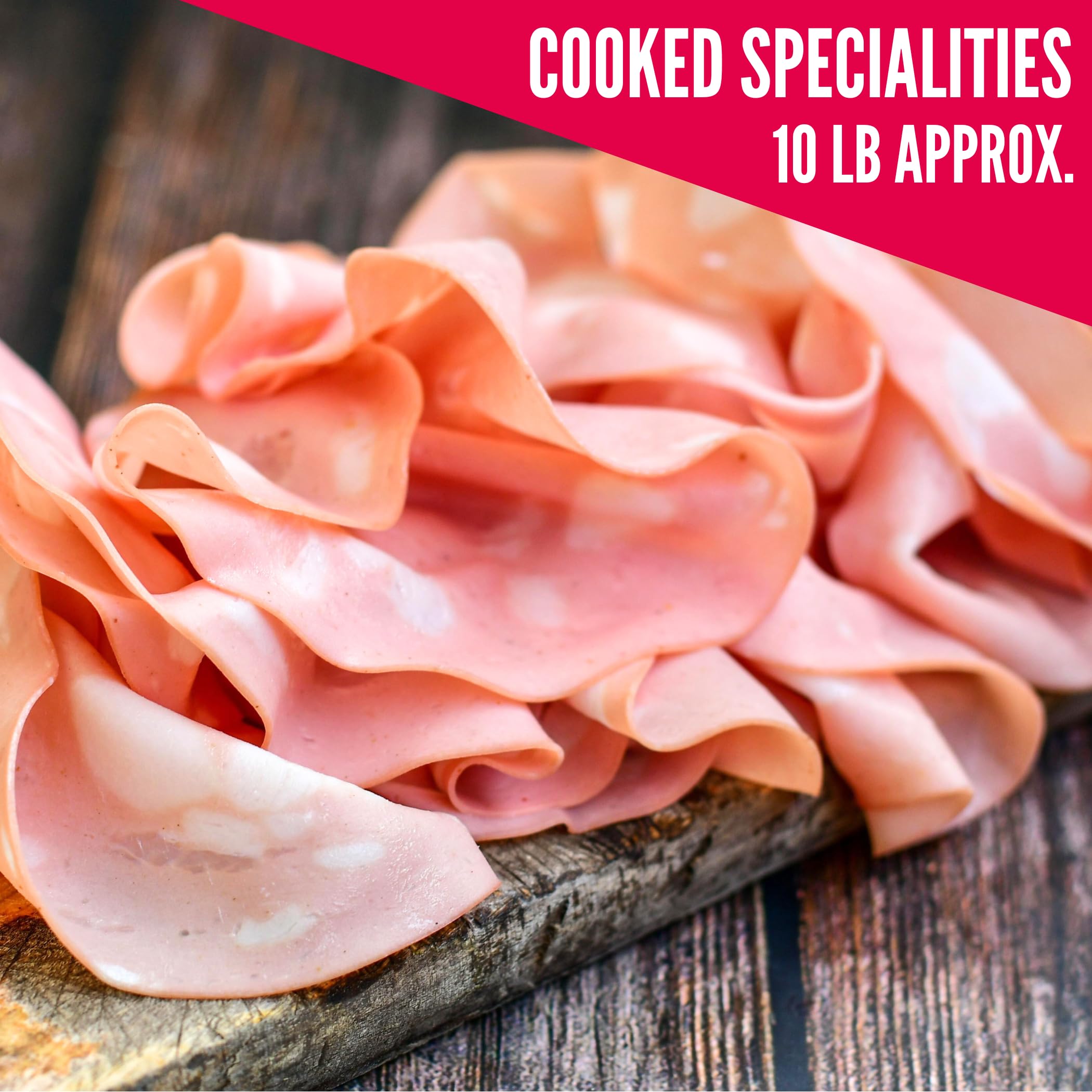 Authentic Italian Mortadella (10lbs) - MARTELLI Premium Sliced Mortadella, 100% Pure Pork Gluten-Free Deli Meat - Made in Italy - Perfect for Charcuterie Boards, Sandwiches & Antipasto Platters
