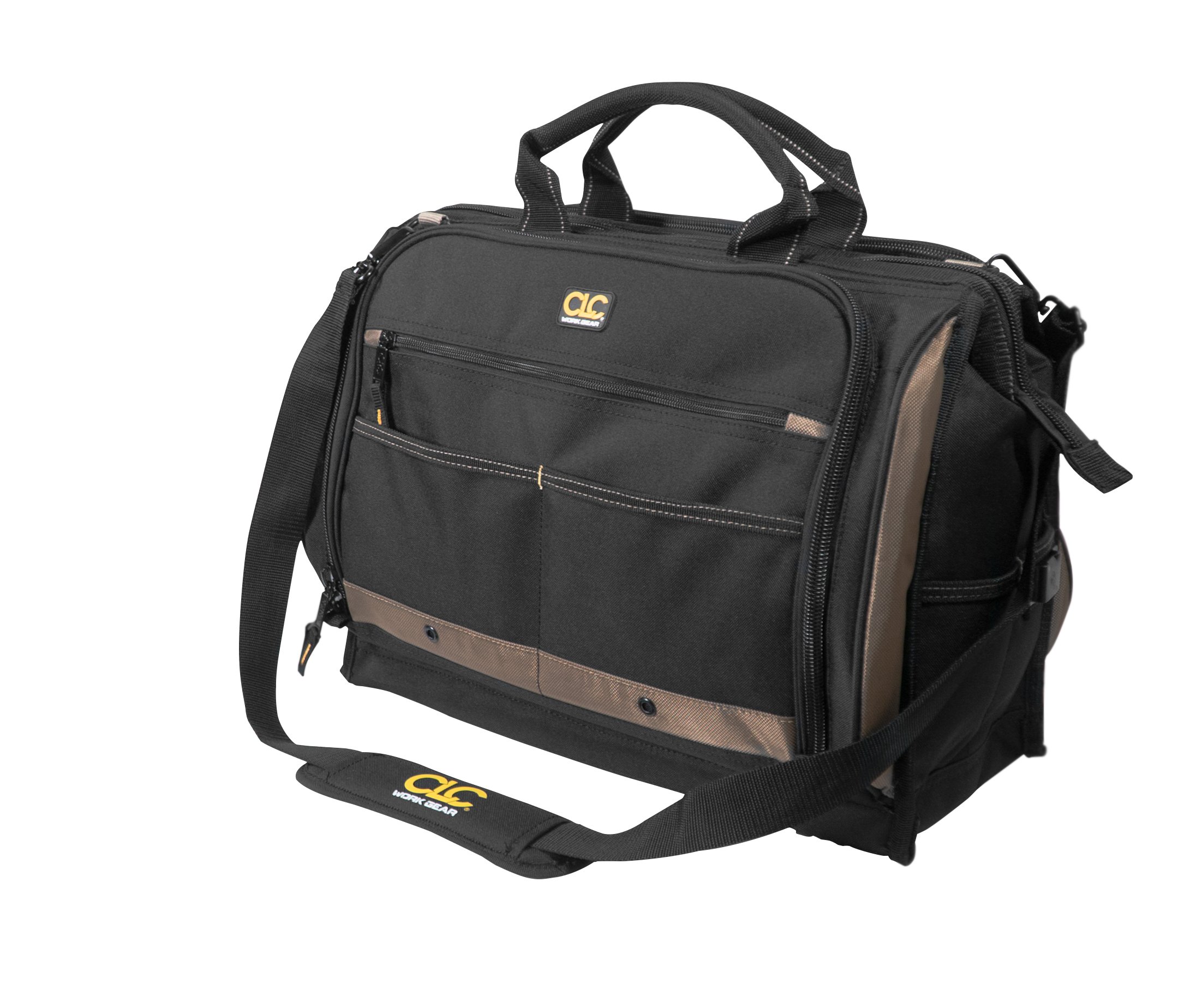 CLC 50 Pocket Heavy Duty Tool Bag with 3 Pack Zippered Poly Storage Bags - Perfect for Electricians, Carpenters & DIY Home Improvement Projects