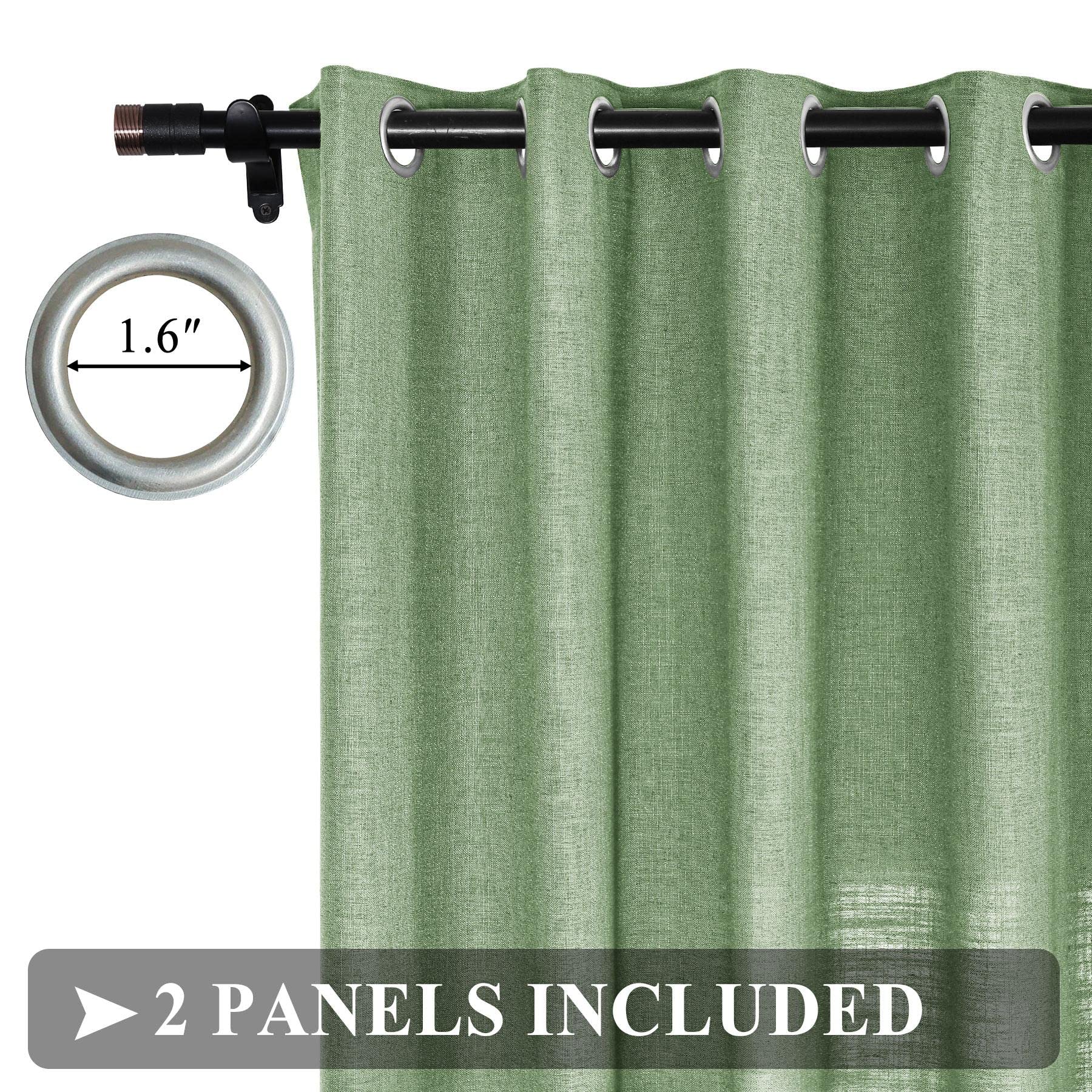 Natural Linen Extra Long Blackout Curtains for Living Room - 2 Panels 50
