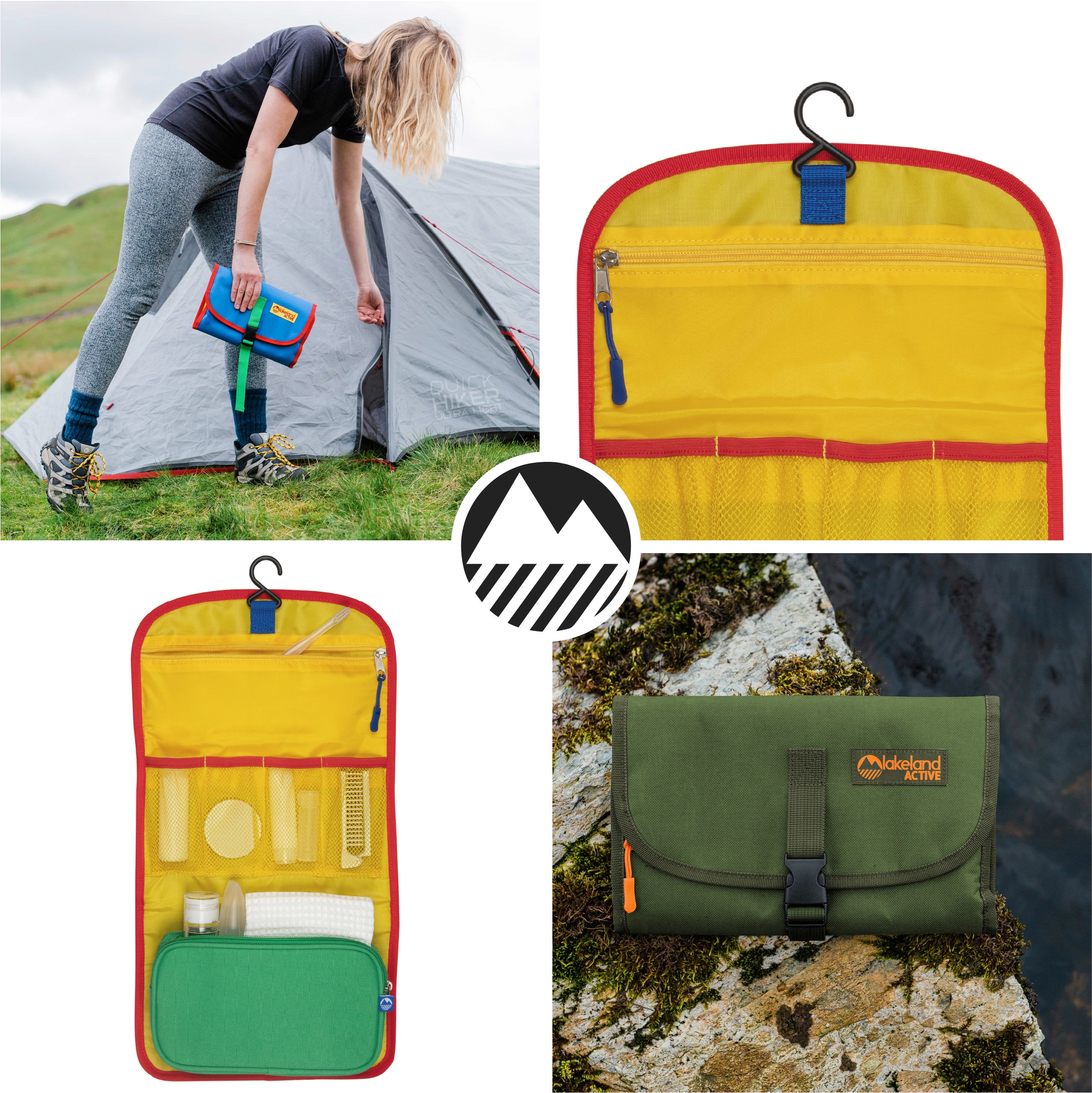 Eskdale Foldable Hanging Travel Toiletry Bag - Waterproof Cosmetic Organizer for Bathroom, Camping & Airplane Travel - Perfect for Toiletries, Makeup & Shower Essentials