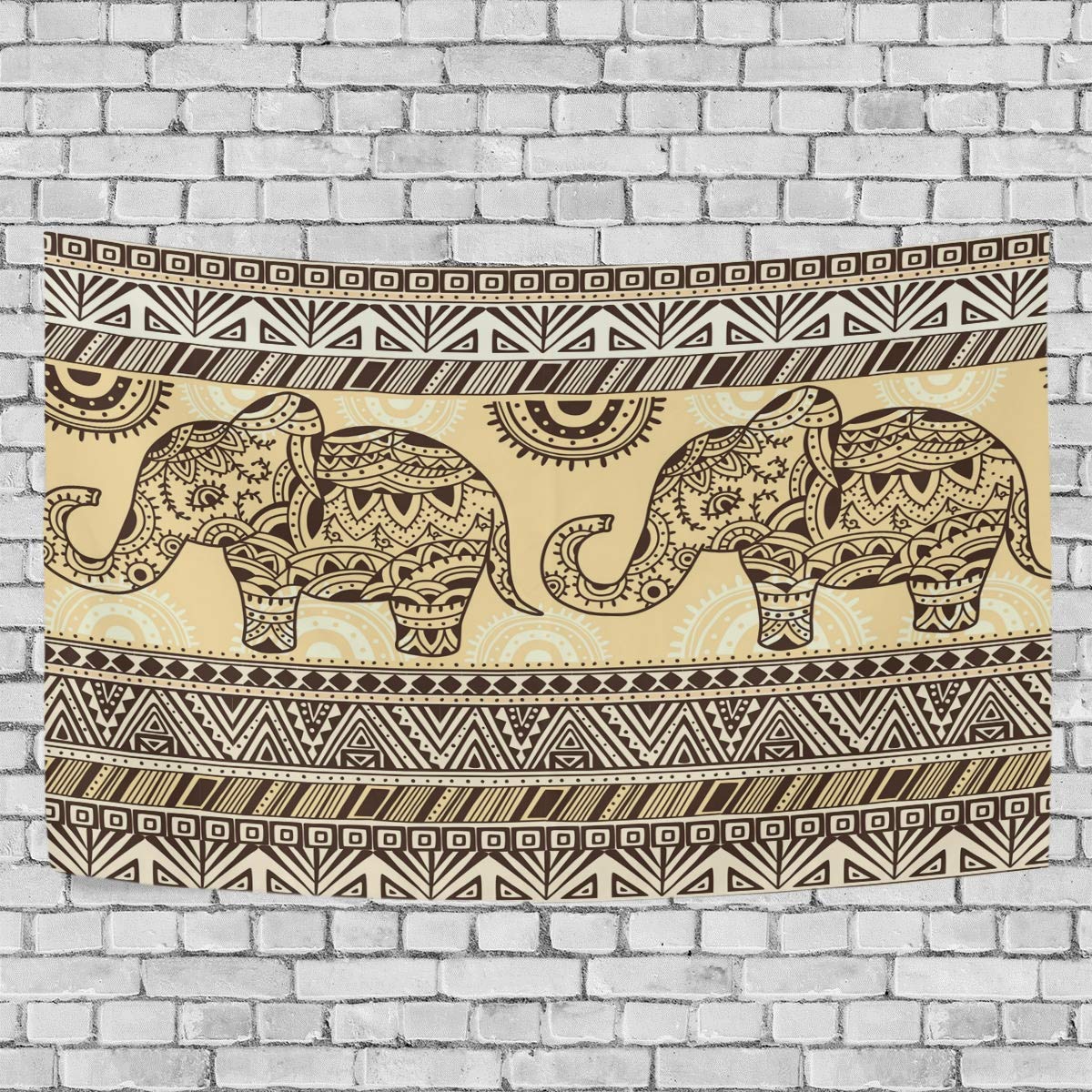 ALAZA Elephant Animal Ethnic Tribal Art Tapestry Wall Hanging - Boho Home Decor for Living Room, Bedroom, Dorm - Perfect for Bohemian Style & Meditation Spaces