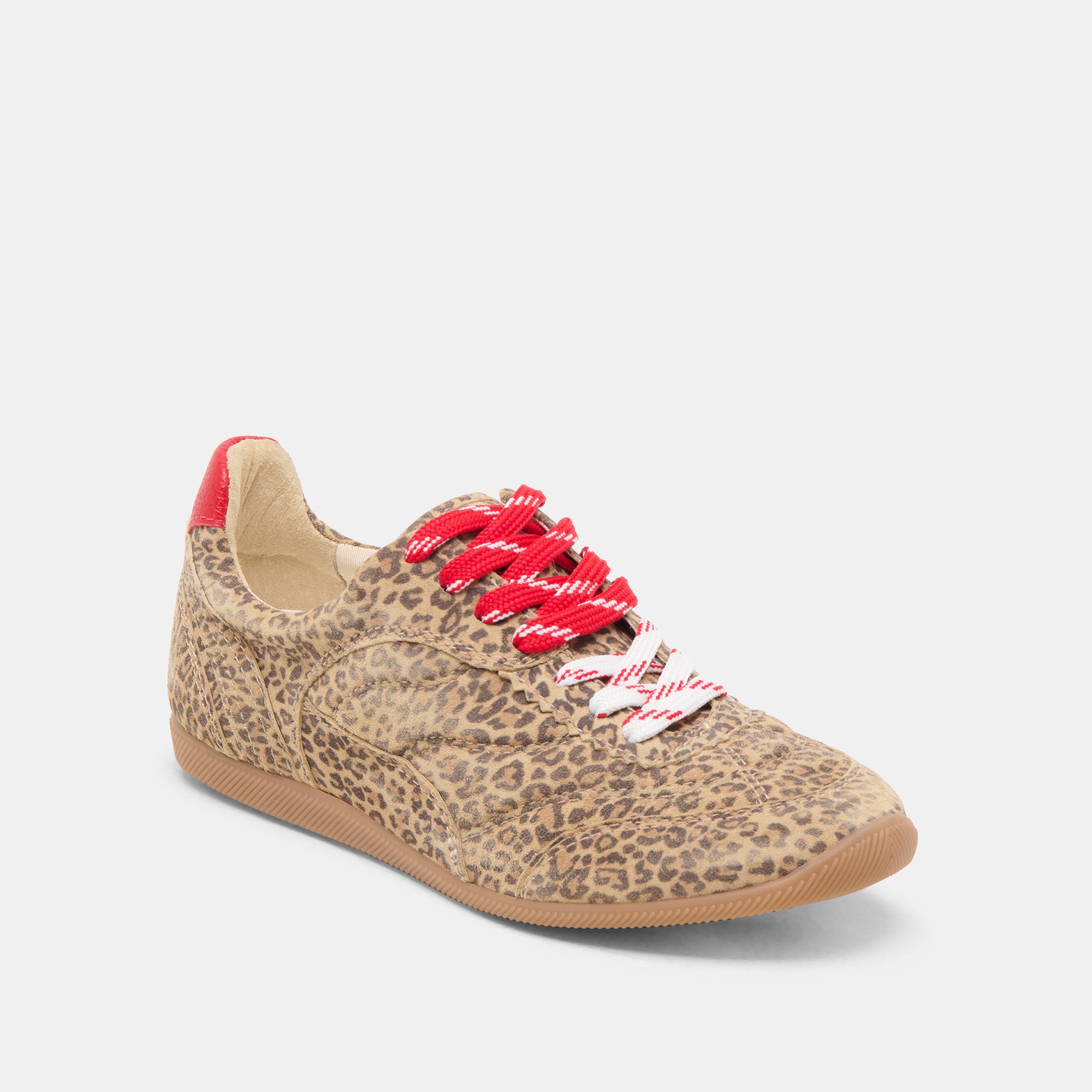 LAINI SNEAKERS Women's Tan Leopard Print Suede Casual Sneakers - Comfortable Walking Shoes for Women, Perfect for Daily Wear, Work, and Travel