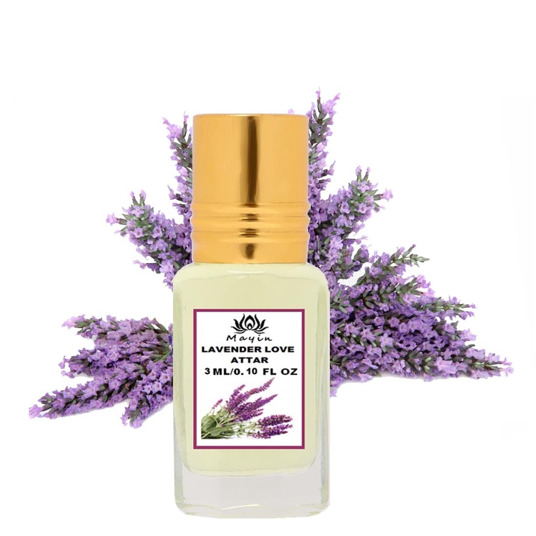 Mayin Lavender Love Attar Perfume Oil - 3ml Unisex Fragrance for Men & Women | Romantic Date, Meditation & Aromatherapy Essential Oil