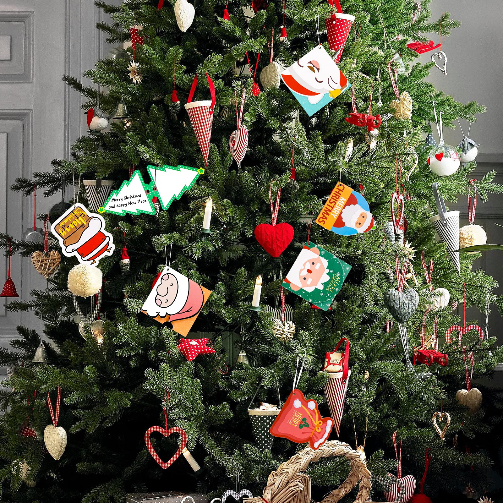 100pcs Christmas Greeting Cards Bulk - Holiday Season Greetings, Invitations & Thank You Cards for Family, Friends & Business (Perfect for Office Parties, Gift Giving & Festive Decorations)