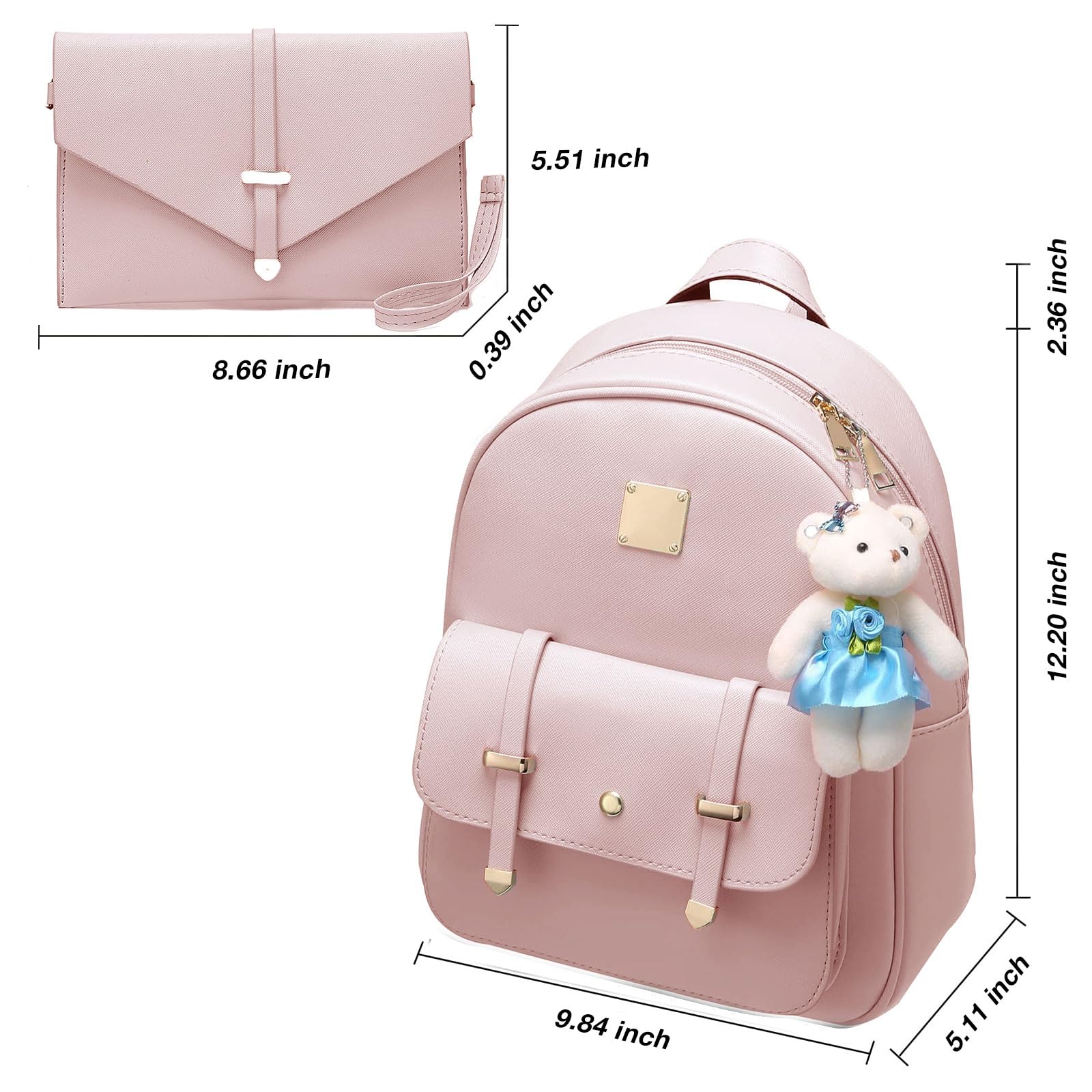 Cute Mini Backpack for Girls - PU Leather Small Backpack Purse Set for Teens & Kids | School, Travel, and Daily Use