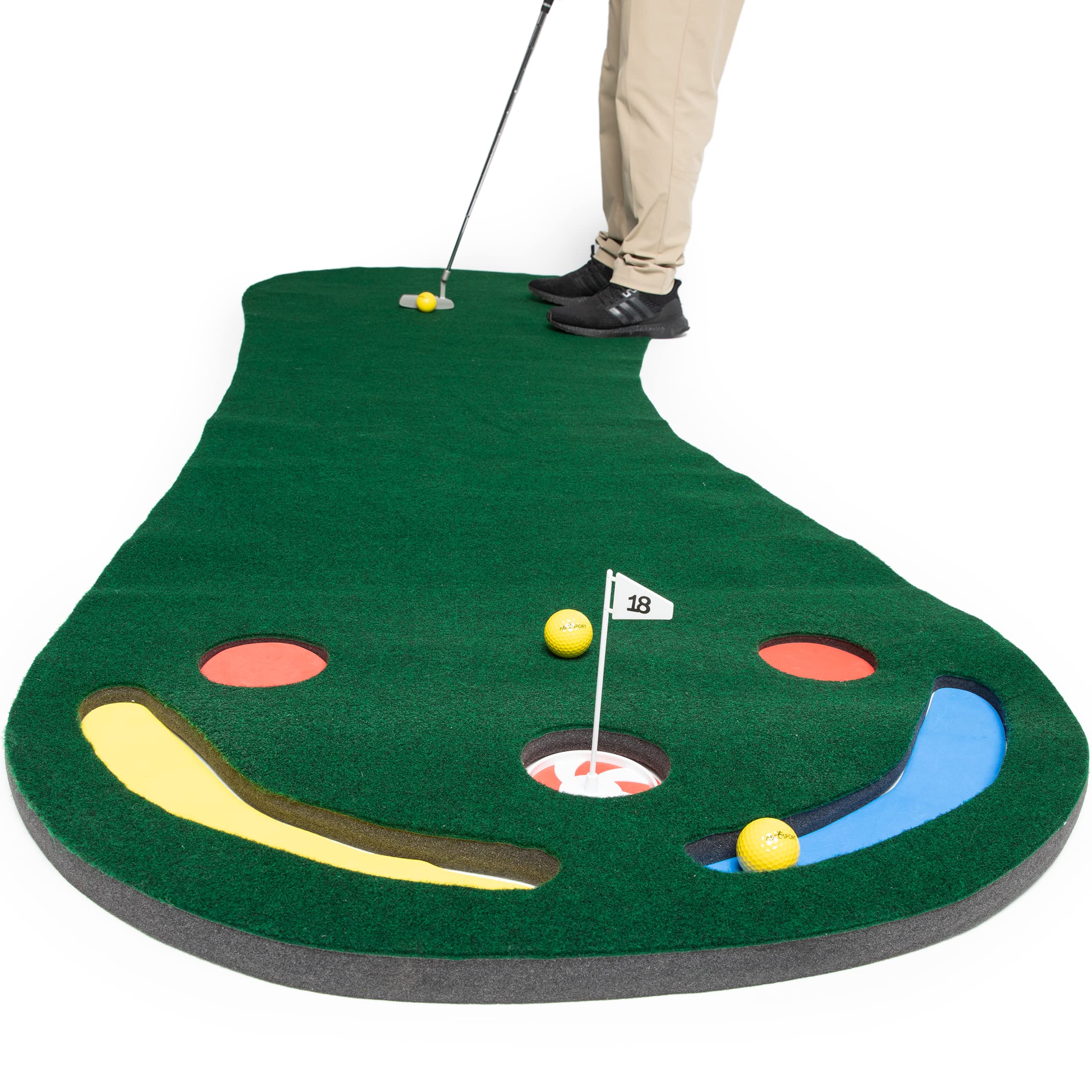 Premium Indoor Golf Putting Green Mat with 3 Bonus Balls - Professional Golf Training Aid & Mini Golf Set for Men - Perfect Golf Accessories for Office, Home Practice & Backyard Games - Great Gift for Golf Lovers & Tech Enthusiasts (Ideal for Indoor/Outdoor Use)