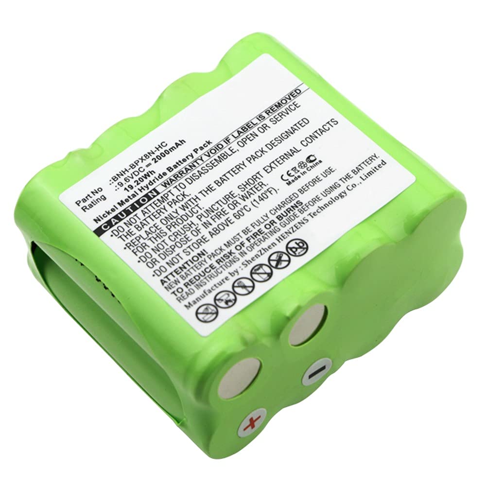 Synergy Digital Rechargeable Ni-MH Battery 2000mAh 9.6V for Ritron Patriot RTX150 RTX450 Two-Way Radios - Long Lasting Power for Construction, Security & Outdoor Communication