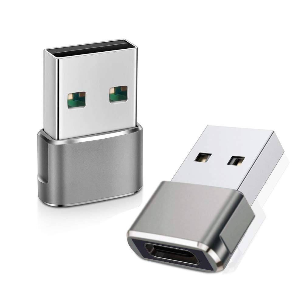 QCEs 2-Pack USB C Female to USB Male Adapter, Type C to USB A Charger Converter - Compatible with iPhone 16/15/14/13/12/11 Pro Max, Apple Watch Series 10/9/SE, AirPods, iPad, Galaxy S25/S24 - Perfect for Charging & Data Transfer at Home, Office or Travel